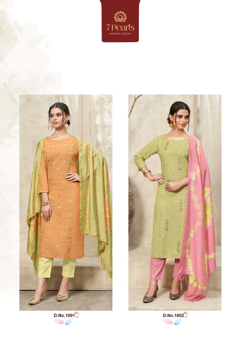 SPLURGE BY 7 PEARLS 1001 TO 1004 SERIES BEAUTIFUL SUITS COLORFUL STYLISH FANCY CASUAL WEAR & ETHNIC WEAR PUE COTTON EMBROIDERED DRESSES AT WHOLESALE PRICE