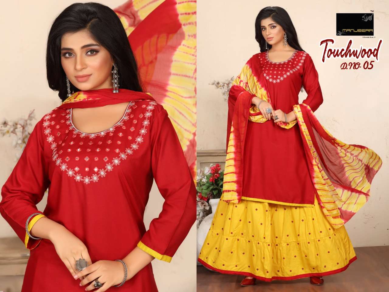 TOUCHWOOD BY MANJEERA 01 TO 08 SERIES BEAUTIFUL SUITS COLORFUL STYLISH FANCY CASUAL WEAR & ETHNIC WEAR RAYON DRESSES AT WHOLESALE PRICE