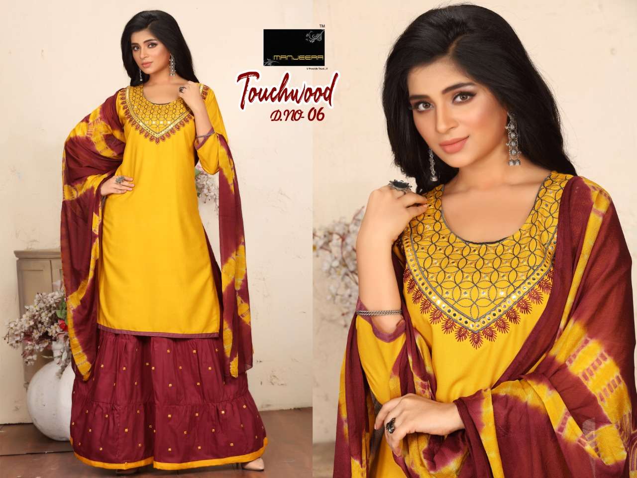 TOUCHWOOD BY MANJEERA 01 TO 08 SERIES BEAUTIFUL SUITS COLORFUL STYLISH FANCY CASUAL WEAR & ETHNIC WEAR RAYON DRESSES AT WHOLESALE PRICE