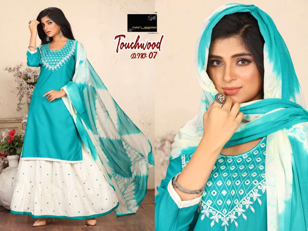 TOUCHWOOD BY MANJEERA 01 TO 08 SERIES BEAUTIFUL SUITS COLORFUL STYLISH FANCY CASUAL WEAR & ETHNIC WEAR RAYON DRESSES AT WHOLESALE PRICE