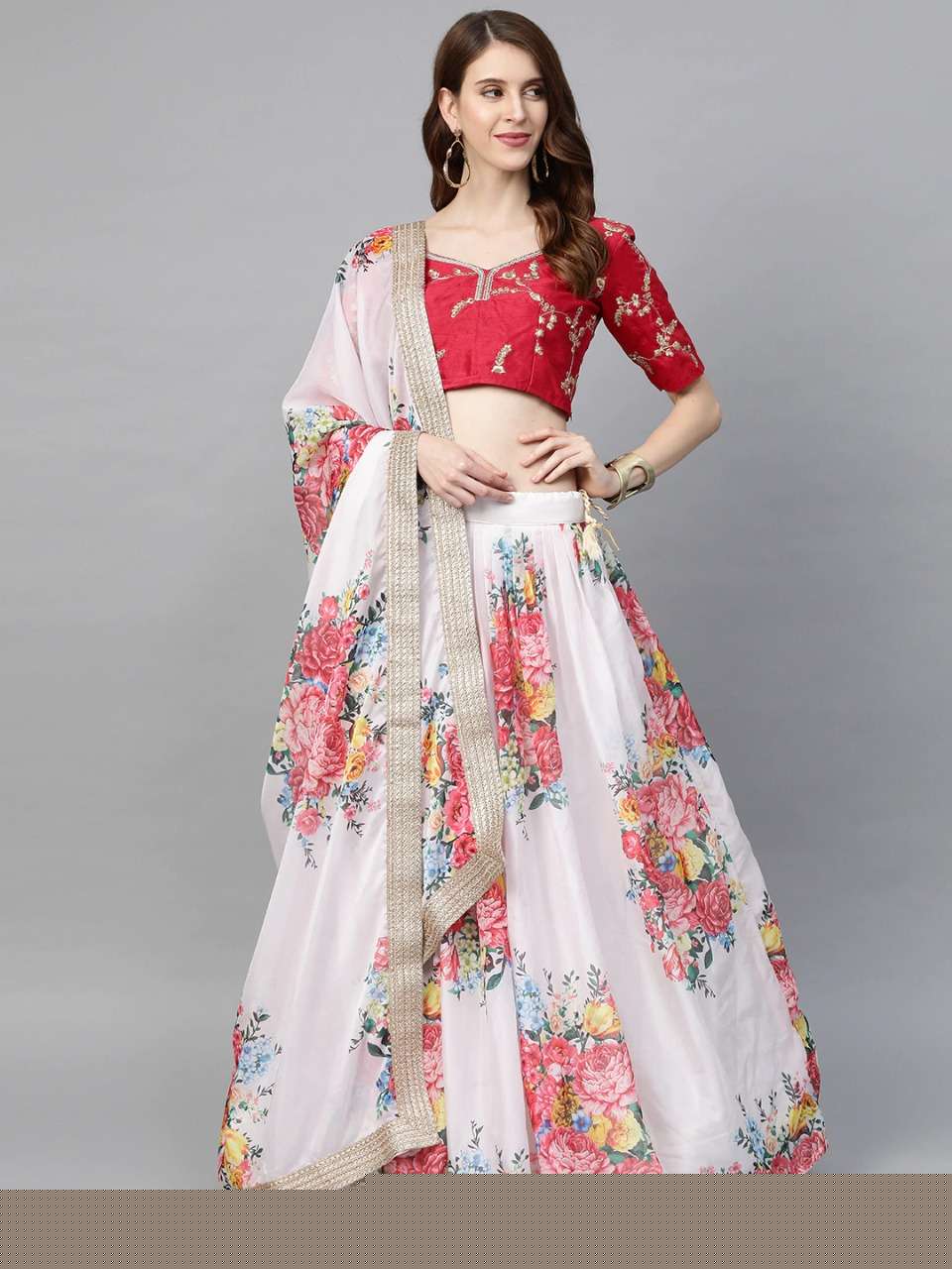 FLORAL PREMIUM BY SHEE STAR 01 TO 07 SERIES INDIAN TRADITIONAL BEAUTIFUL STYLISH DESIGNER BANARASI SILK JACQUARD EMBROIDERED PARTY WEAR PURE ORGANZA LEHENGAS AT WHOLESALE PRICE