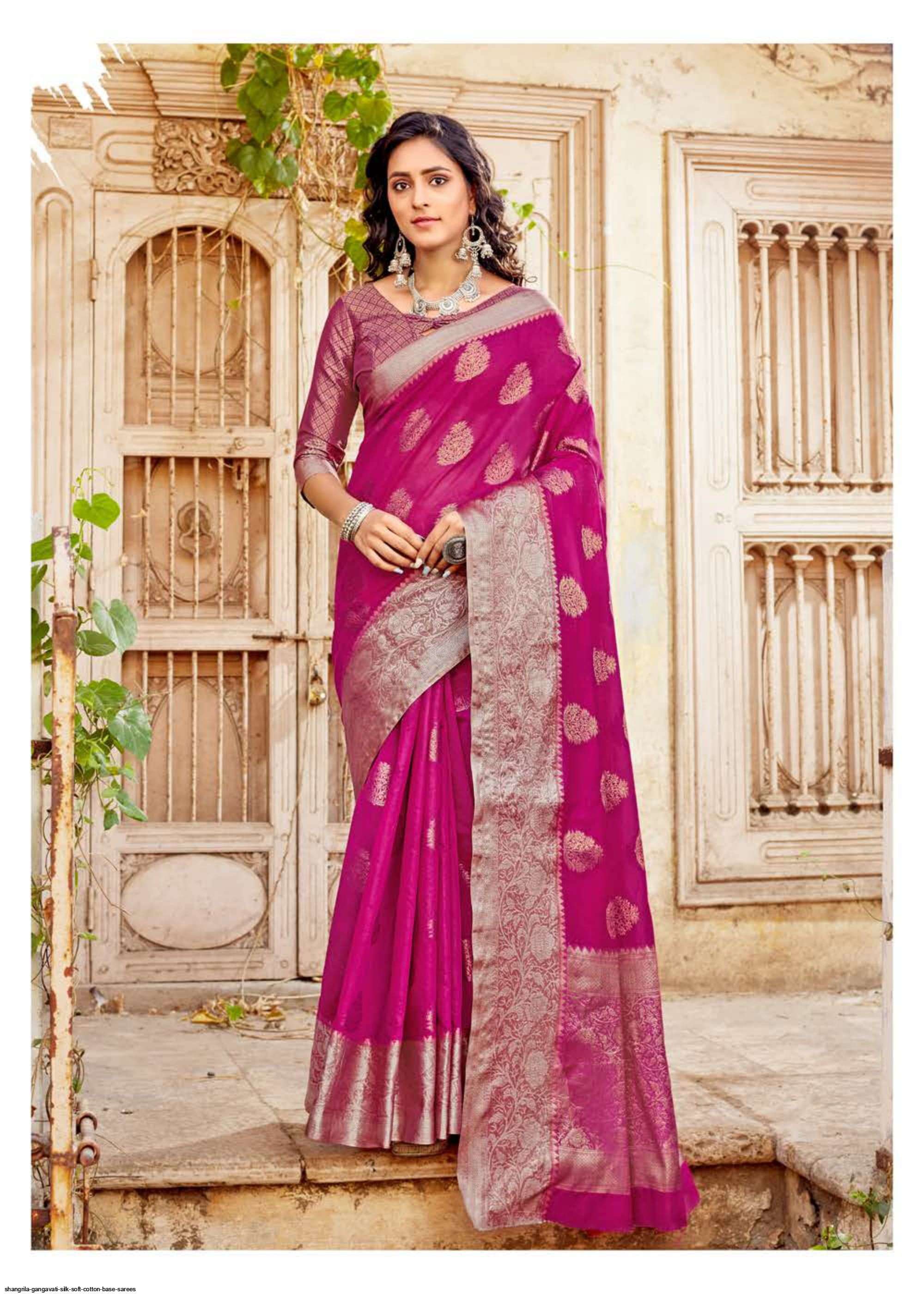 GANGAVATI SILK BY SHANGRILA A TO F SERIES INDIAN TRADITIONAL WEAR COLLECTION BEAUTIFUL STYLISH FANCY COLORFUL PARTY WEAR & OCCASIONAL WEAR SOFT COTTON SAREES AT WHOLESALE PRICE