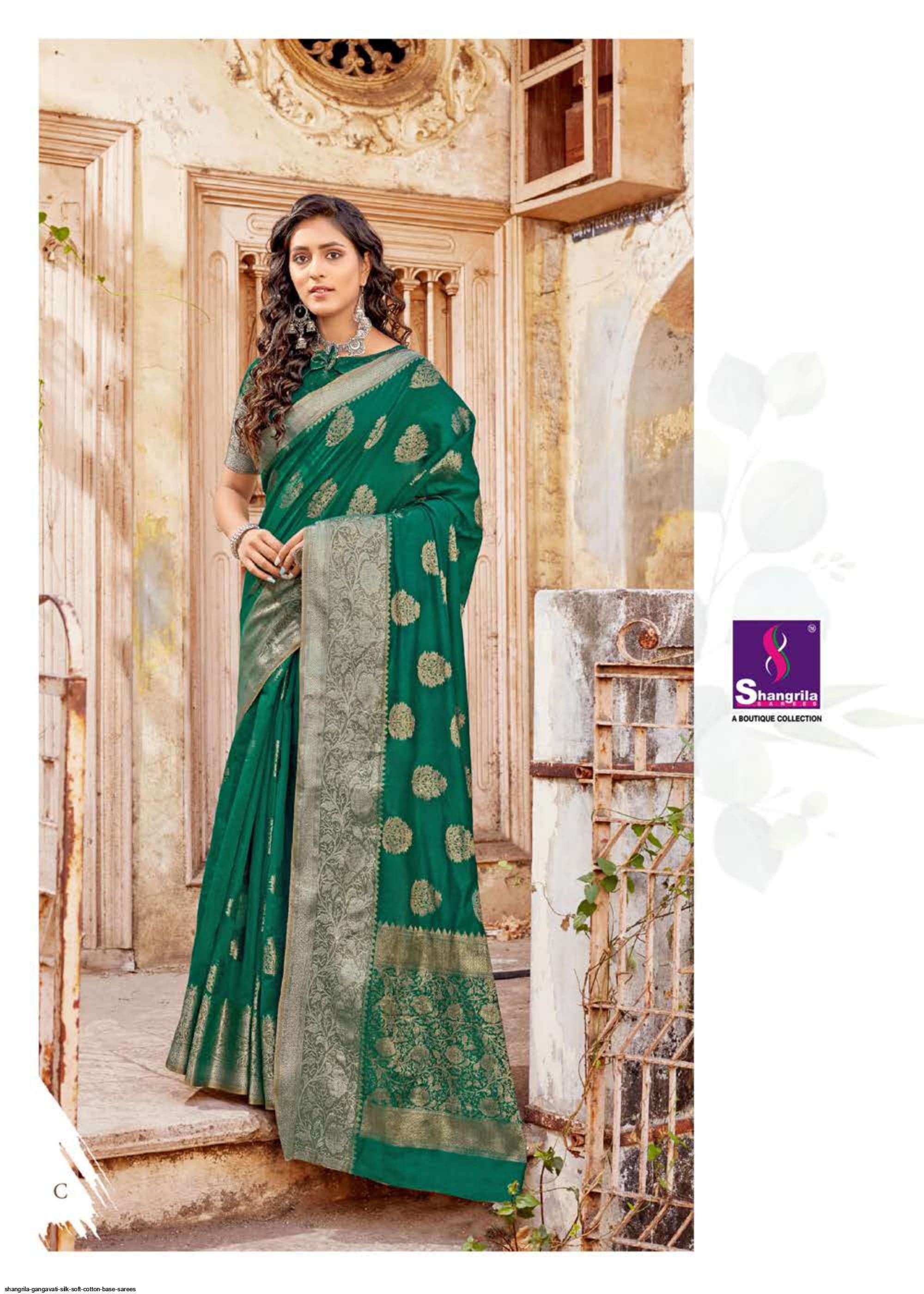 GANGAVATI SILK BY SHANGRILA A TO F SERIES INDIAN TRADITIONAL WEAR COLLECTION BEAUTIFUL STYLISH FANCY COLORFUL PARTY WEAR & OCCASIONAL WEAR SOFT COTTON SAREES AT WHOLESALE PRICE