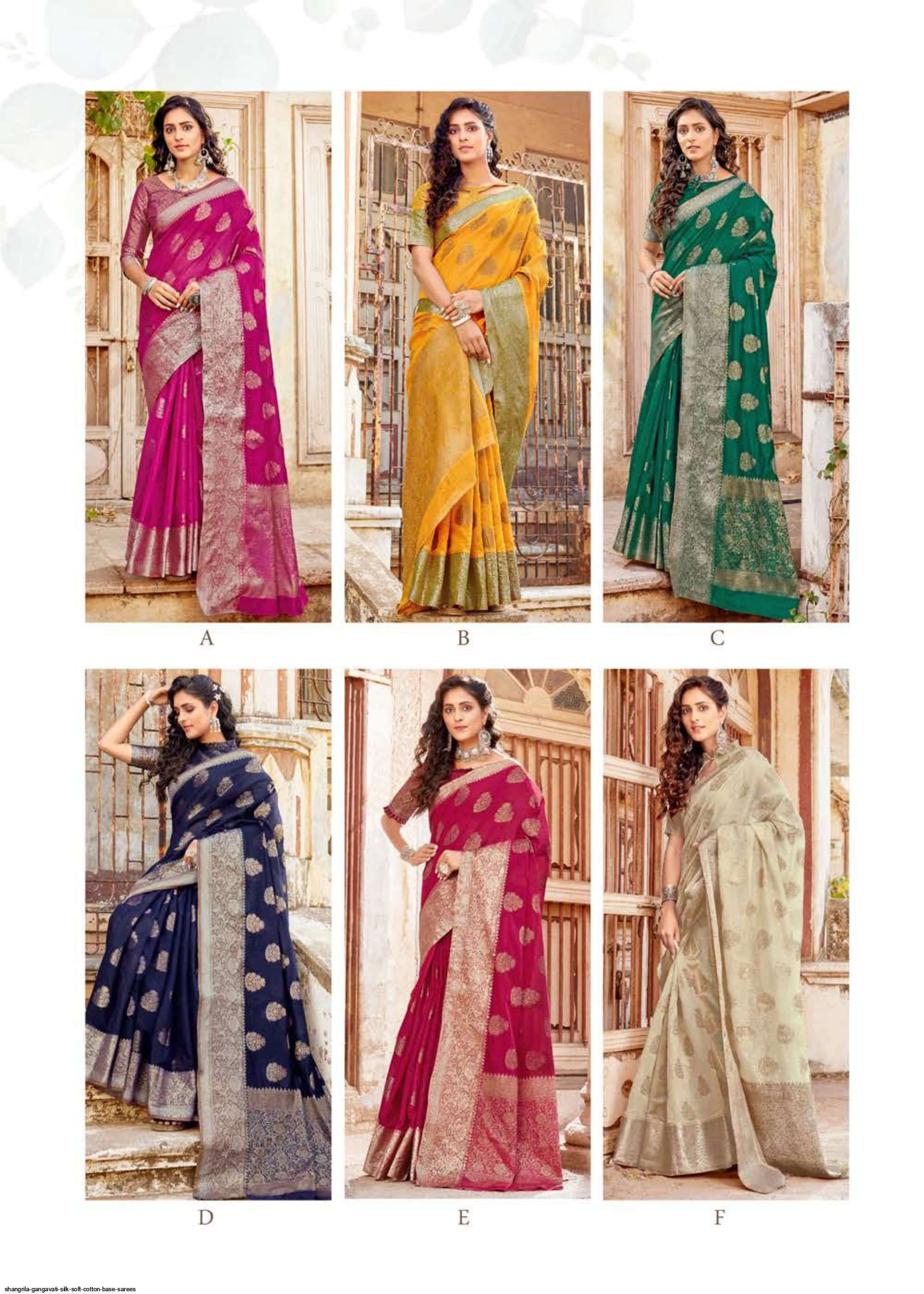GANGAVATI SILK BY SHANGRILA A TO F SERIES INDIAN TRADITIONAL WEAR COLLECTION BEAUTIFUL STYLISH FANCY COLORFUL PARTY WEAR & OCCASIONAL WEAR SOFT COTTON SAREES AT WHOLESALE PRICE