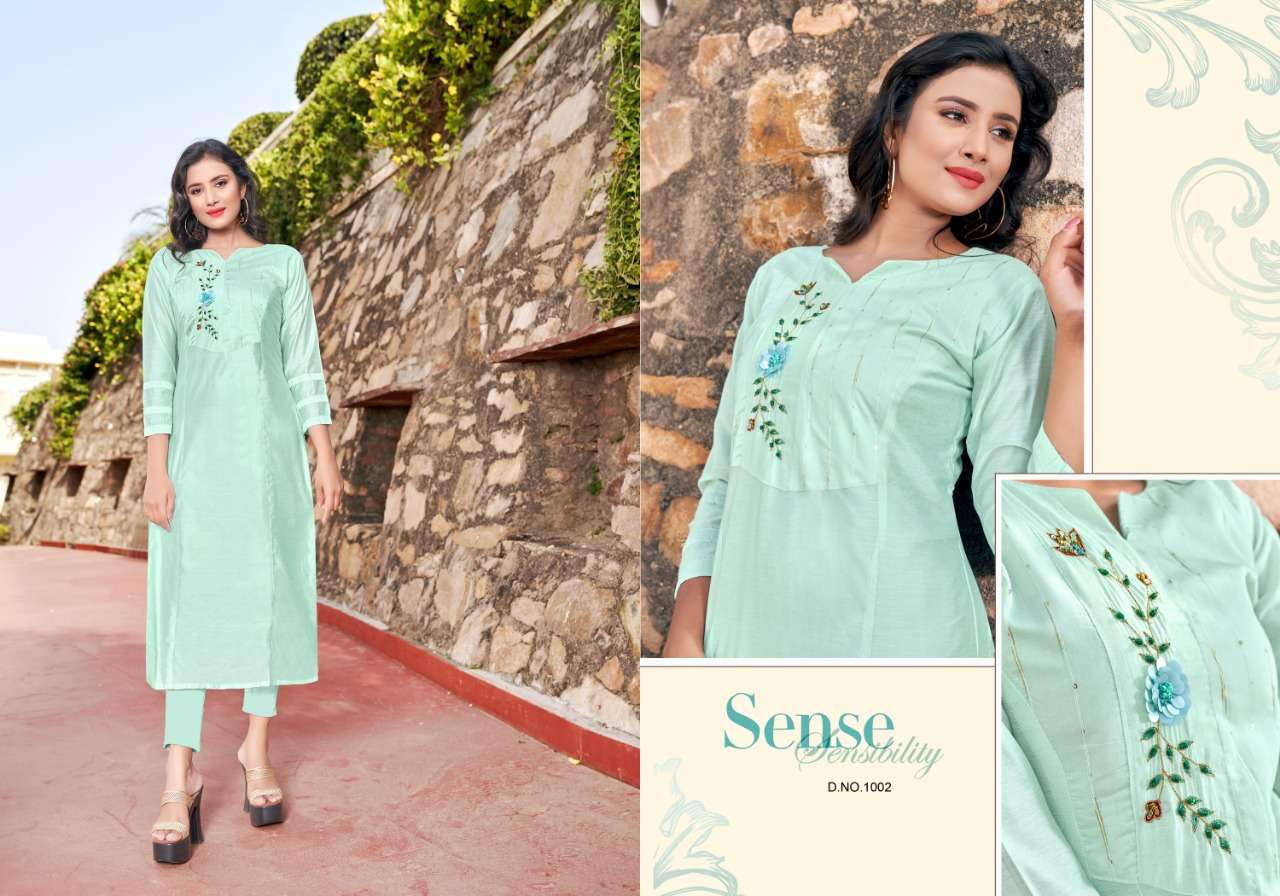 SIMRAN BY SELESTA 1001 TO 1005 SERIES DESIGNER STYLISH FANCY COLORFUL BEAUTIFUL PARTY WEAR & ETHNIC WEAR COLLECTION HEAVY CHANDERI KURTIS AT WHOLESALE PRICE