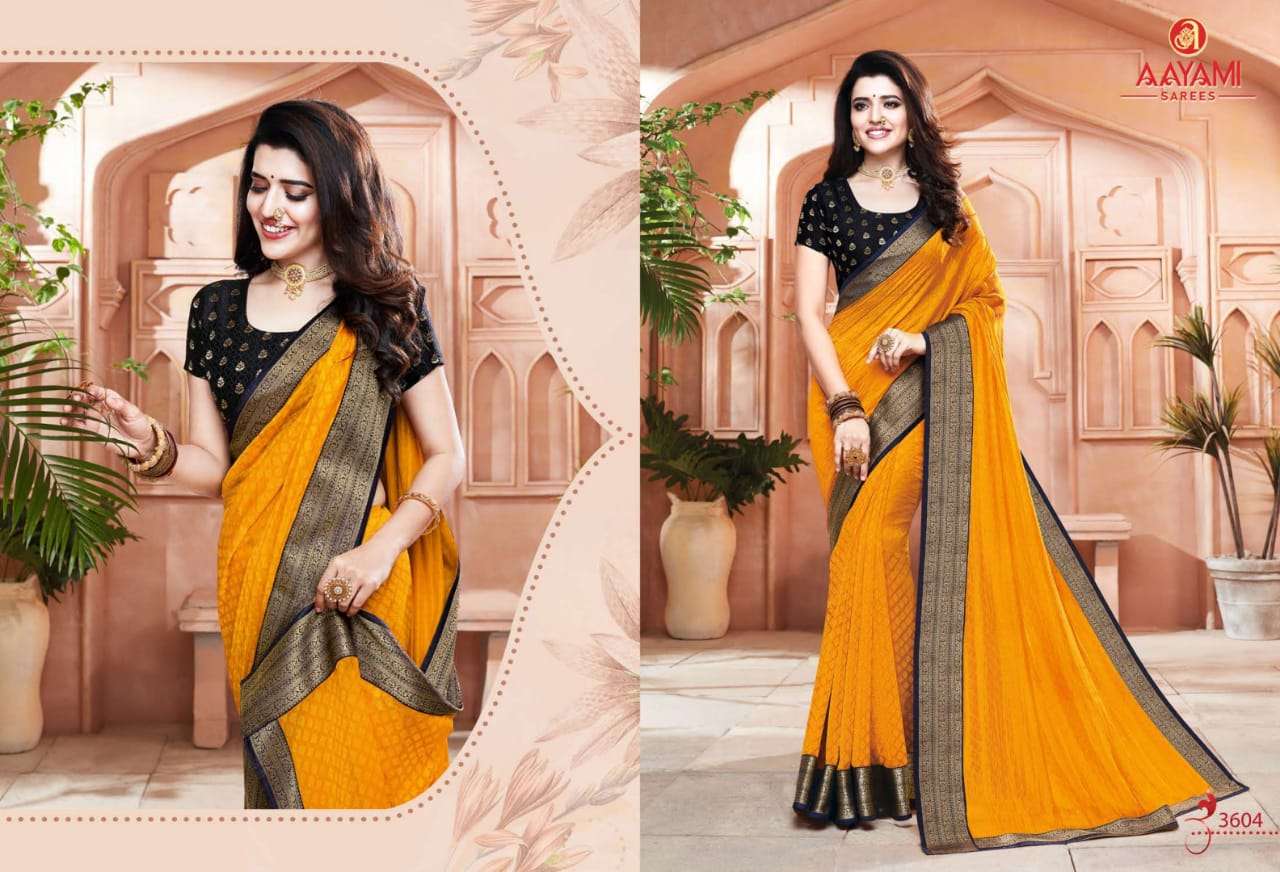 SHRINGAR VOL-2 BY AAYAMI 3601 TO 3614 SERIES INDIAN TRADITIONAL WEAR COLLECTION BEAUTIFUL STYLISH FANCY COLORFUL PARTY WEAR & OCCASIONAL WEAR GEORGETTE SAREES AT WHOLESALE PRICE