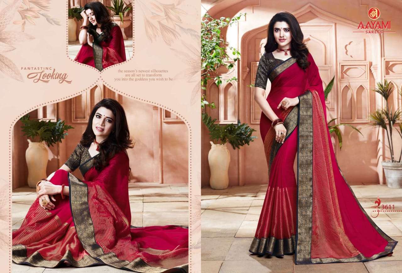 SHRINGAR VOL-2 BY AAYAMI 3601 TO 3614 SERIES INDIAN TRADITIONAL WEAR COLLECTION BEAUTIFUL STYLISH FANCY COLORFUL PARTY WEAR & OCCASIONAL WEAR GEORGETTE SAREES AT WHOLESALE PRICE