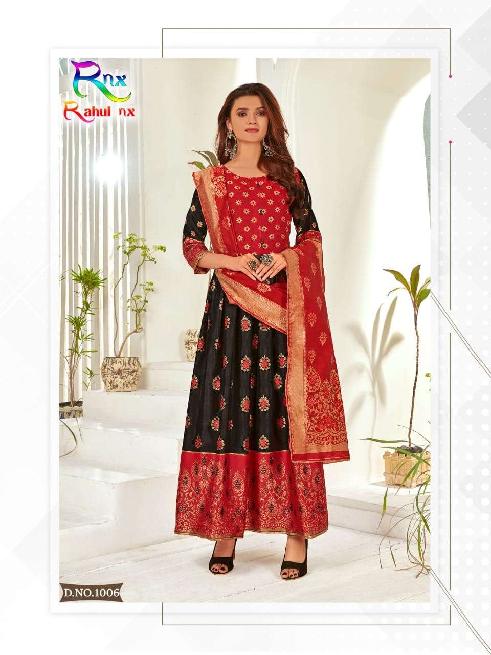 MINAKARI BY RAHUL NX 1001 TO 1008 SERIES BEAUTIFUL STYLISH FANCY COLORFUL CASUAL WEAR & ETHNIC WEAR BANARASI SILK GOWNS WITH DUPATTA AT WHOLESALE PRICE