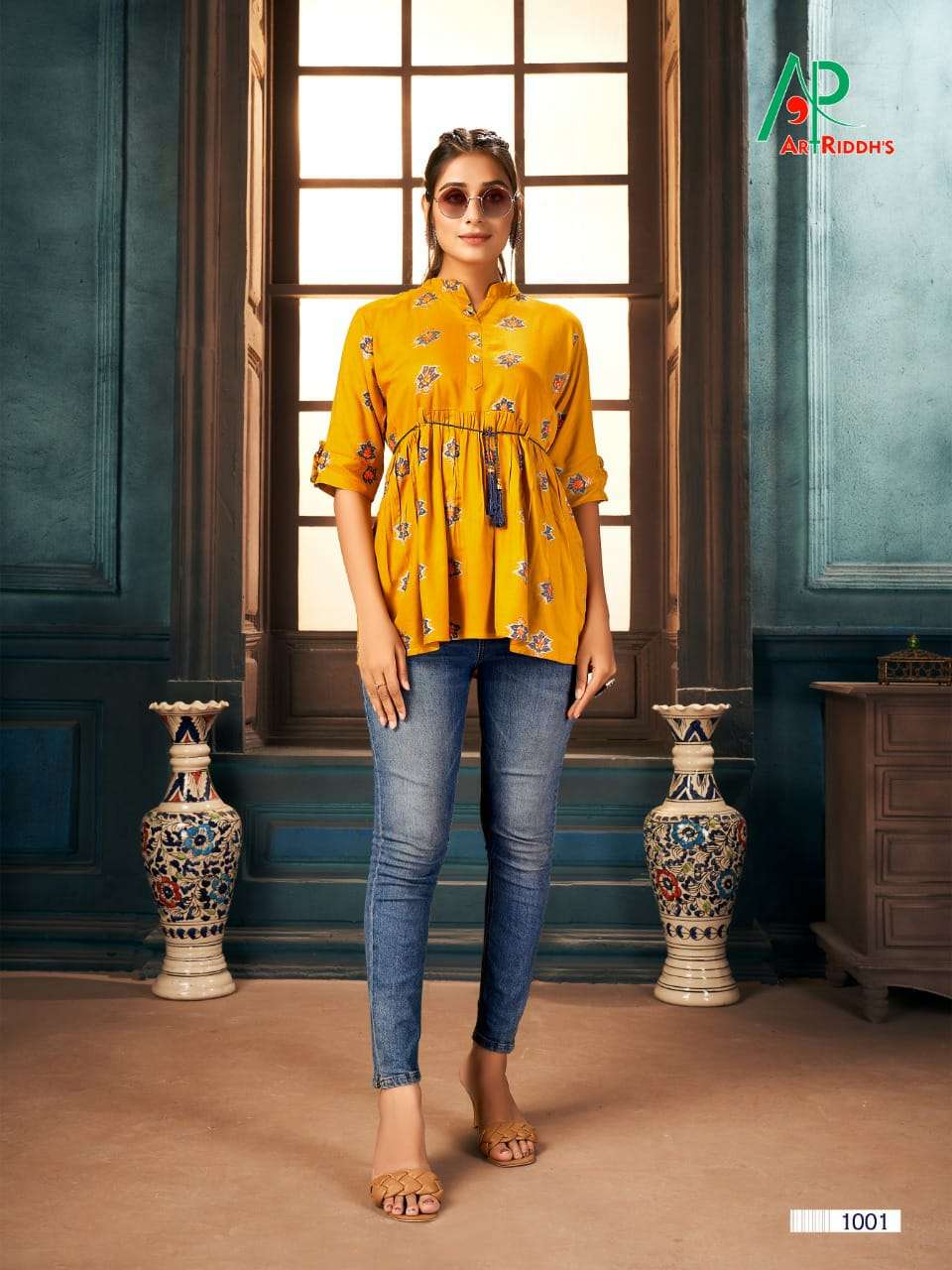 PIGMENT BY ART RIDDHS 1001 TO 1007 SERIES BEAUTIFUL STYLISH FANCY COLORFUL CASUAL WEAR & ETHNIC WEAR RAYON PRINT TOPS AT WHOLESALE PRICE