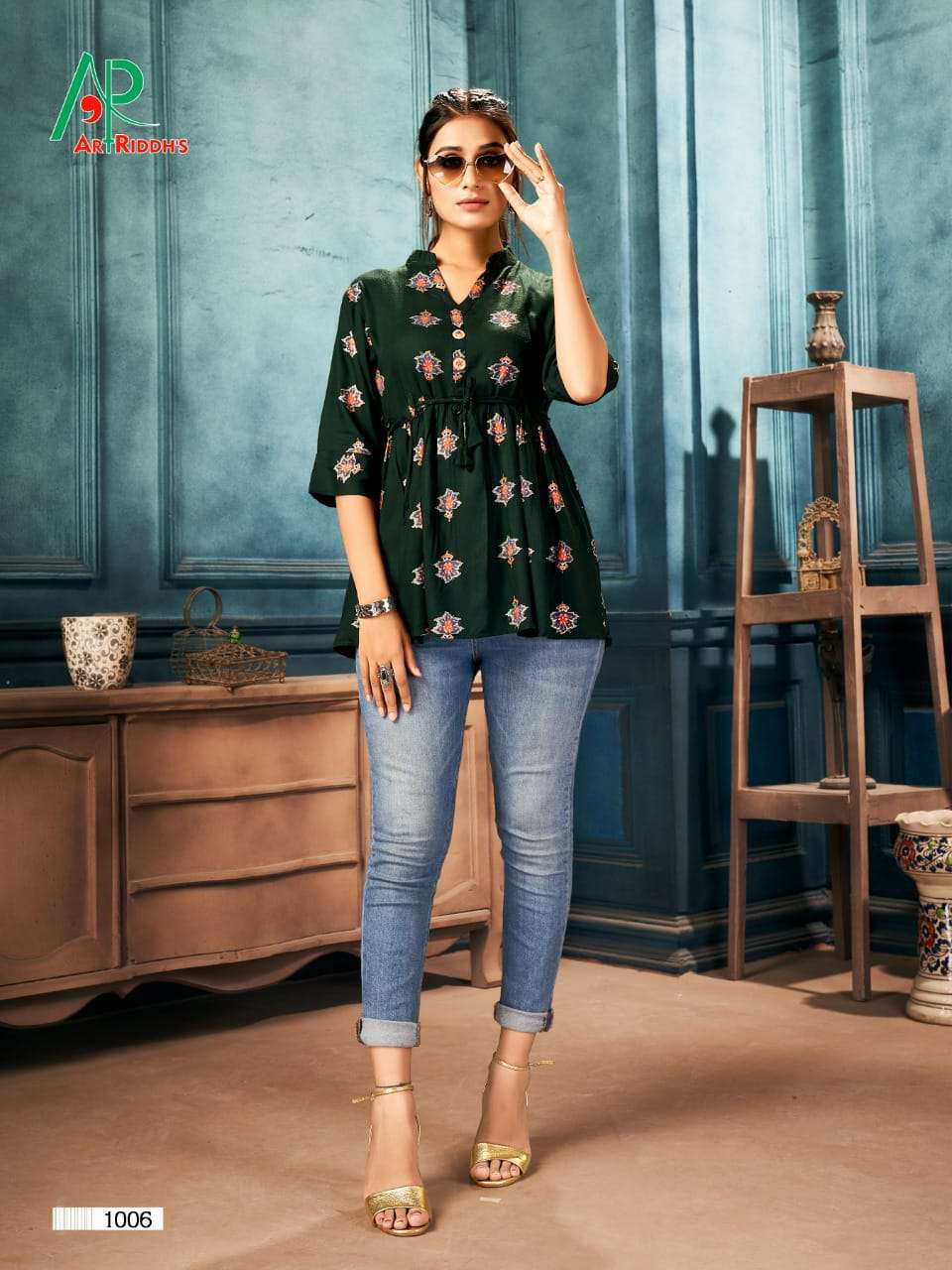 PIGMENT BY ART RIDDHS 1001 TO 1007 SERIES BEAUTIFUL STYLISH FANCY COLORFUL CASUAL WEAR & ETHNIC WEAR RAYON PRINT TOPS AT WHOLESALE PRICE
