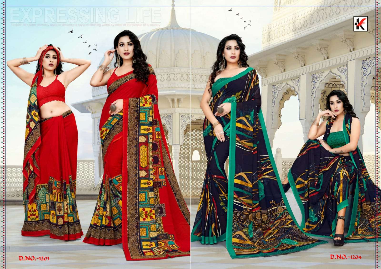 GARAM CHAI VOL-102 BY KODAS 1203 TO 1218 SERIES INDIAN TRADITIONAL WEAR COLLECTION BEAUTIFUL STYLISH FANCY COLORFUL PARTY WEAR & OCCASIONAL WEAR RENIAL PRINT SAREES AT WHOLESALE PRICE