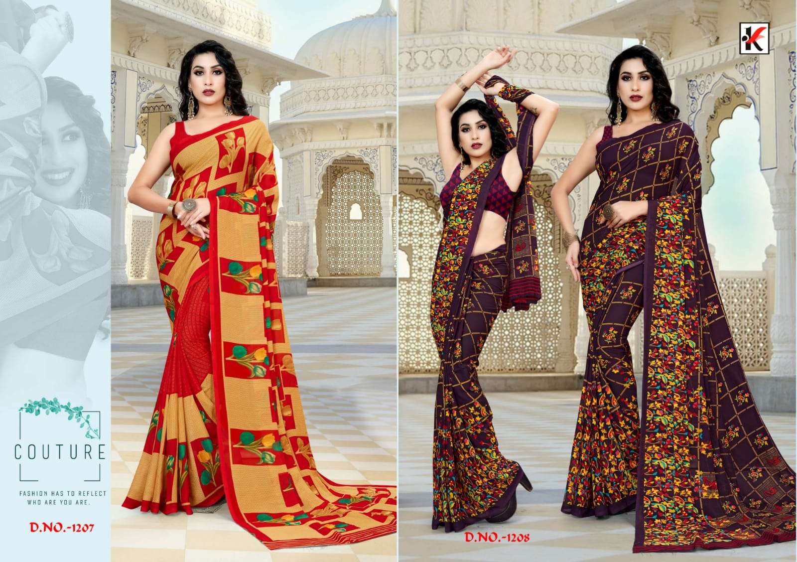 GARAM CHAI VOL-102 BY KODAS 1203 TO 1218 SERIES INDIAN TRADITIONAL WEAR COLLECTION BEAUTIFUL STYLISH FANCY COLORFUL PARTY WEAR & OCCASIONAL WEAR RENIAL PRINT SAREES AT WHOLESALE PRICE