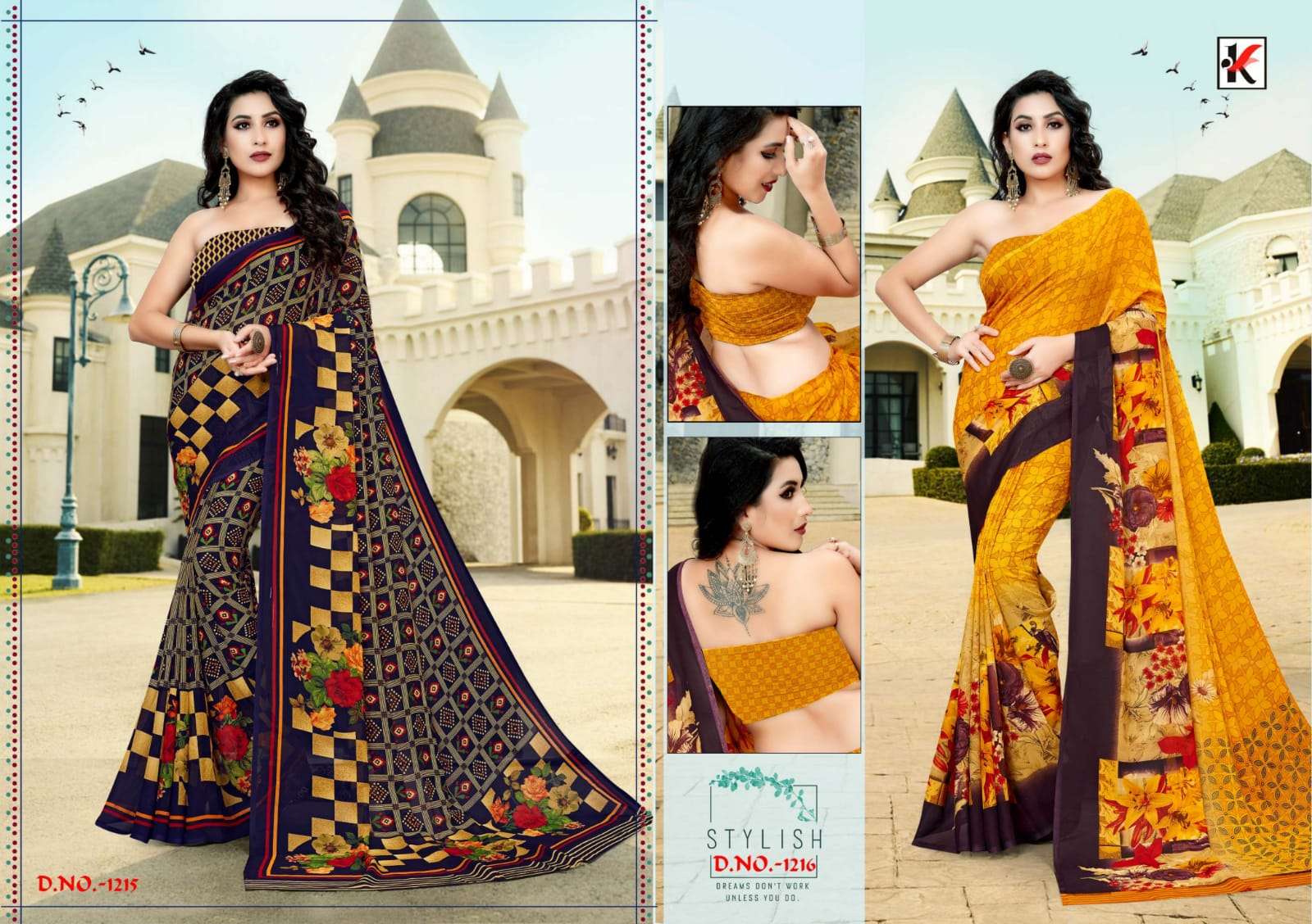 GARAM CHAI VOL-102 BY KODAS 1203 TO 1218 SERIES INDIAN TRADITIONAL WEAR COLLECTION BEAUTIFUL STYLISH FANCY COLORFUL PARTY WEAR & OCCASIONAL WEAR RENIAL PRINT SAREES AT WHOLESALE PRICE