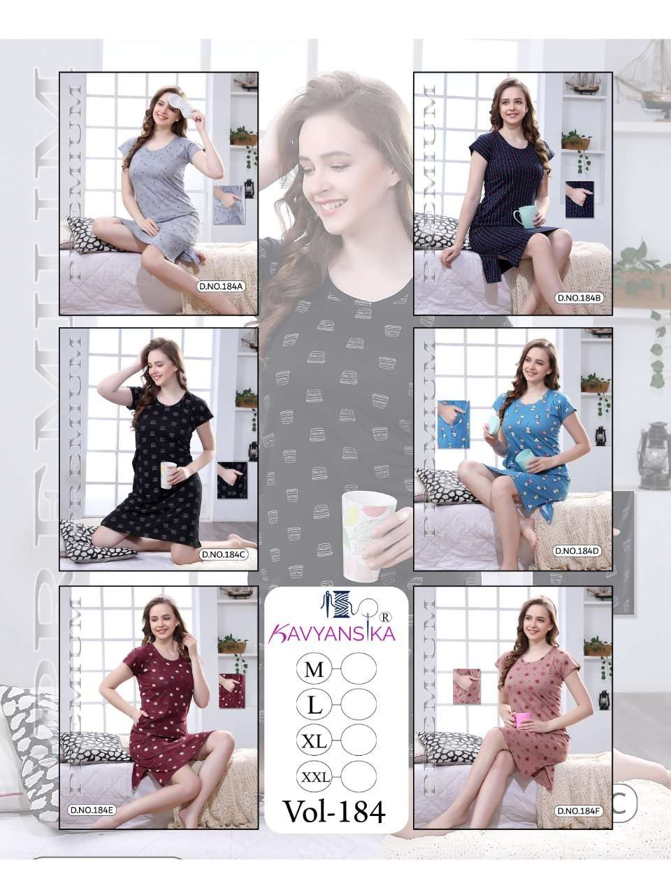 KAVYANSHIKA VOL-184 BY KAVYANSHIKA 184-A TO 184-F SERIES BEAUTIFUL STYLISH COLORFUL FANCY PARTY WEAR & ETHNIC WEAR & READY TO WEAR HOSIERY COTTON KURTIS AT WHOLESALE PRICE