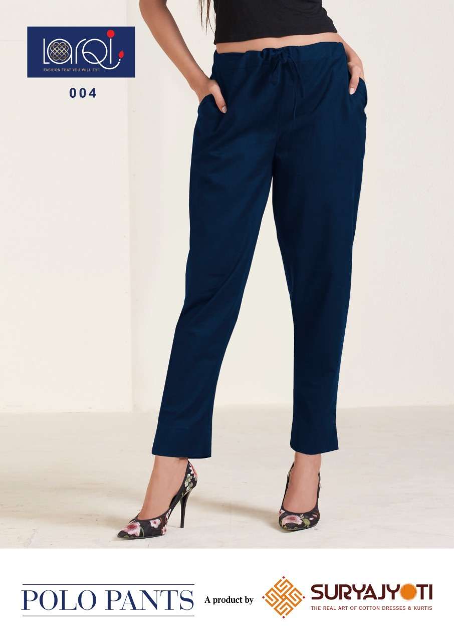 POLO PANTS BY SURYAJYOTI 001 TO 013 SERIES BEAUTIFUL STYLISH FANCY COLORFUL PARTY WEAR & ETHNIC WEAR KHADI COTTON PANTS AT WHOLESALE PRICE