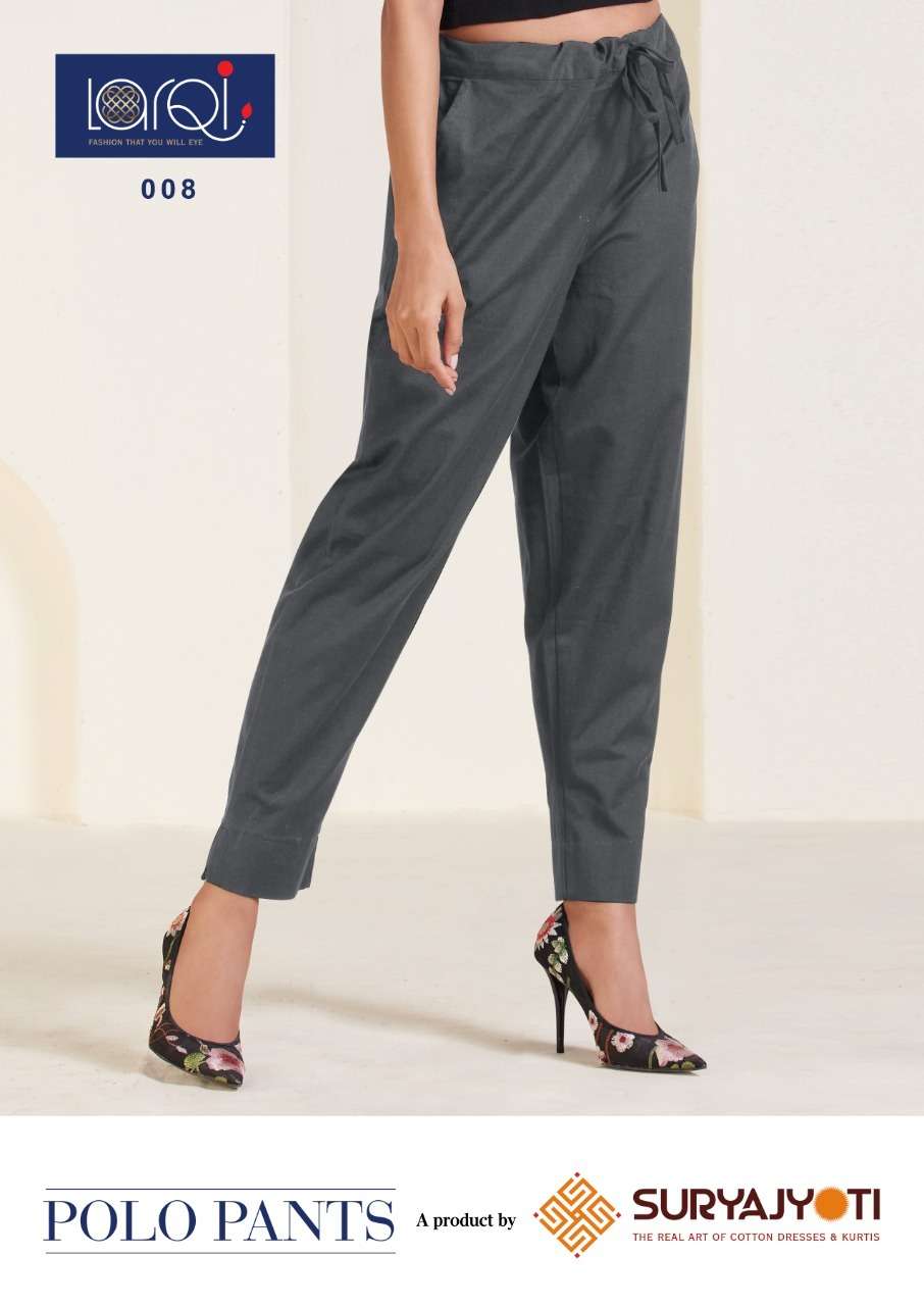 POLO PANTS BY SURYAJYOTI 001 TO 013 SERIES BEAUTIFUL STYLISH FANCY COLORFUL PARTY WEAR & ETHNIC WEAR KHADI COTTON PANTS AT WHOLESALE PRICE