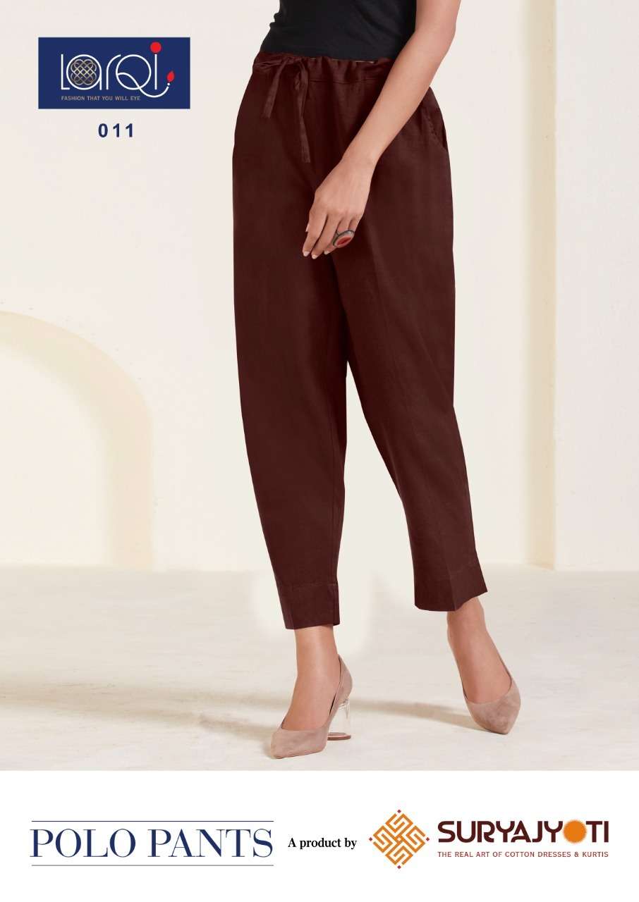 POLO PANTS BY SURYAJYOTI 001 TO 013 SERIES BEAUTIFUL STYLISH FANCY COLORFUL PARTY WEAR & ETHNIC WEAR KHADI COTTON PANTS AT WHOLESALE PRICE