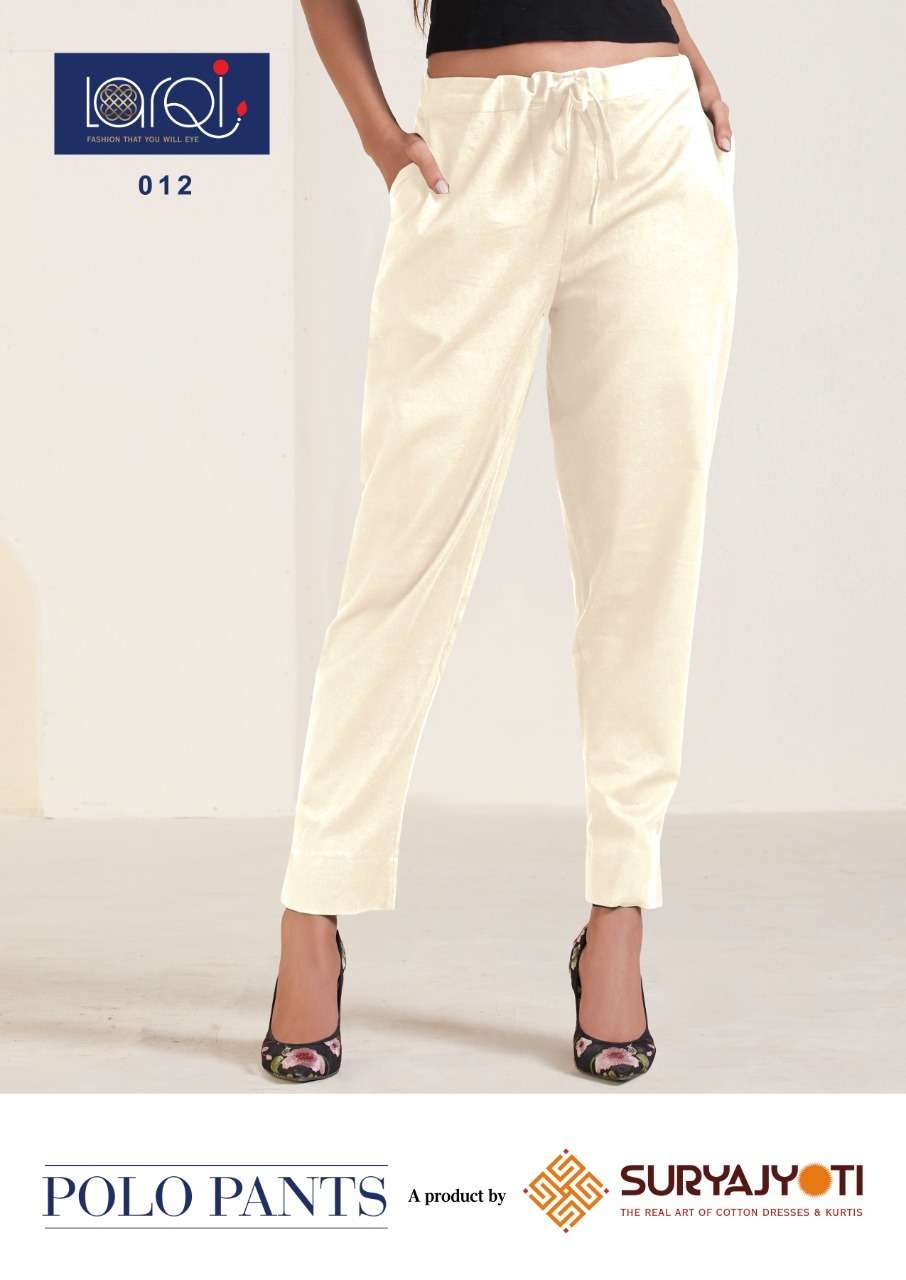 POLO PANTS BY SURYAJYOTI 001 TO 013 SERIES BEAUTIFUL STYLISH FANCY COLORFUL PARTY WEAR & ETHNIC WEAR KHADI COTTON PANTS AT WHOLESALE PRICE