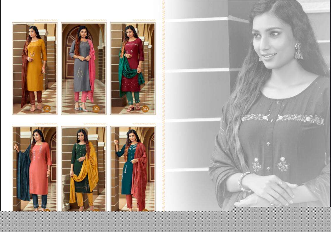 GRAND BY AMAAYA GARMENTS 1001 TO 1006 SERIES BEAUTIFUL SUITS COLORFUL STYLISH FANCY CASUAL WEAR & ETHNIC WEAR CHINNON SILK EMBROIDERED DRESSES AT WHOLESALE PRICE