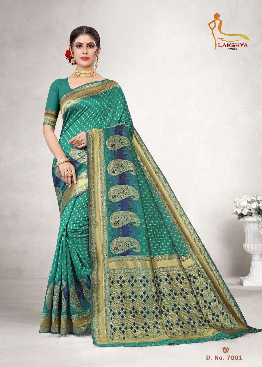 VIDYA VOL-7 BY LAKSHYA 7001 TO 7006 SERIES DESIGNER STYLISH FANCY COLORFUL BEAUTIFUL PARTY WEAR & ETHNIC WEAR COLLECTION JACQUARD SILK KURTIS AT WHOLESALE PRICE