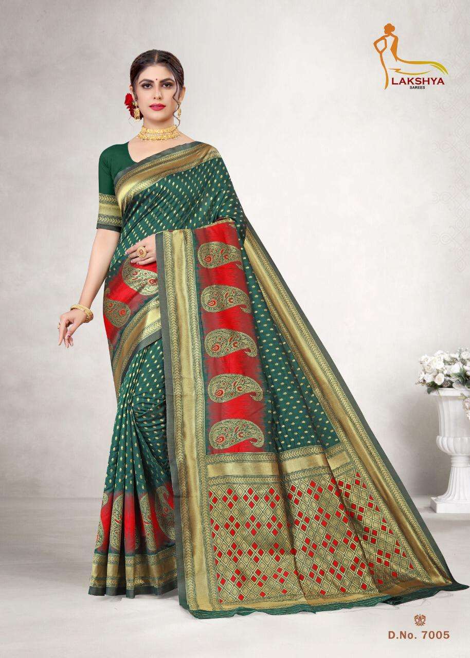 VIDYA VOL-7 BY LAKSHYA 7001 TO 7006 SERIES DESIGNER STYLISH FANCY COLORFUL BEAUTIFUL PARTY WEAR & ETHNIC WEAR COLLECTION JACQUARD SILK KURTIS AT WHOLESALE PRICE