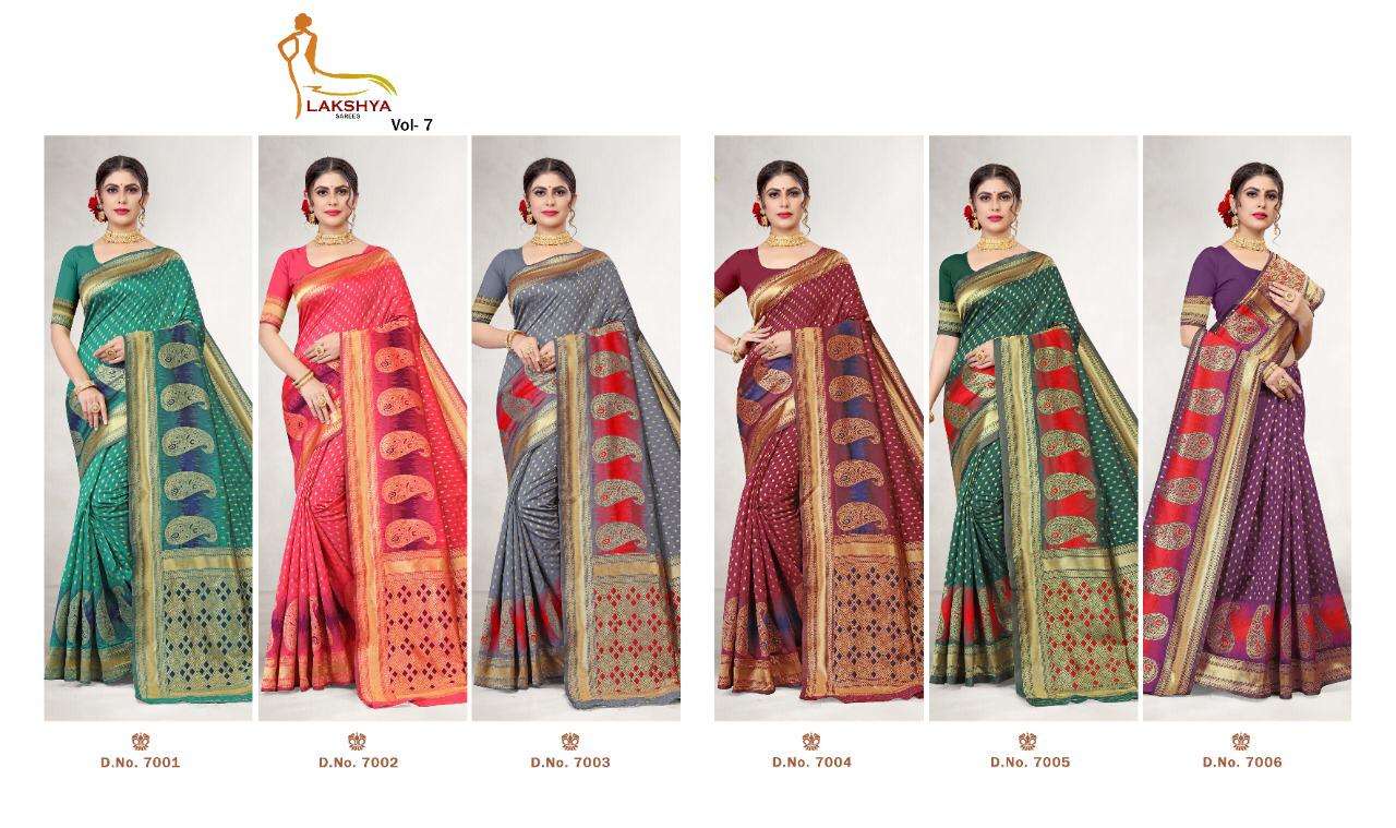 VIDYA VOL-7 BY LAKSHYA 7001 TO 7006 SERIES DESIGNER STYLISH FANCY COLORFUL BEAUTIFUL PARTY WEAR & ETHNIC WEAR COLLECTION JACQUARD SILK KURTIS AT WHOLESALE PRICE