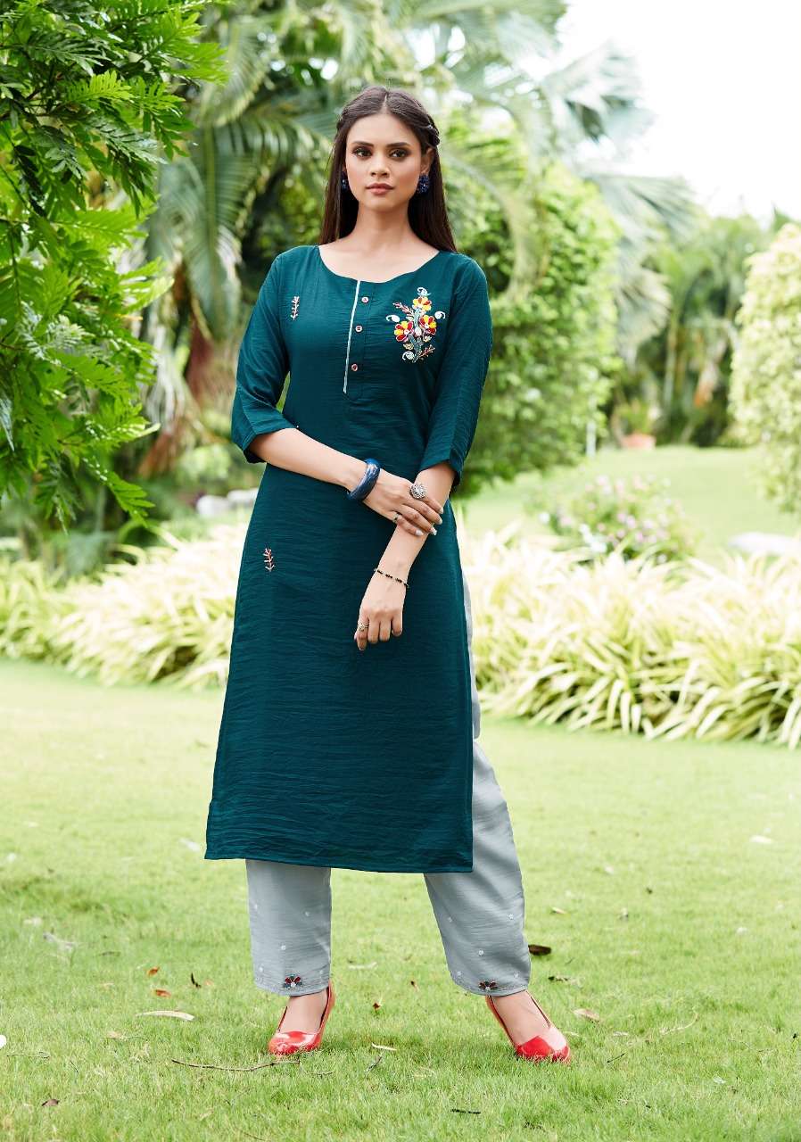 KASEISH BY JHALA 1300 TO 1306 SERIES DESIGNER STYLISH FANCY COLORFUL BEAUTIFUL PARTY WEAR & ETHNIC WEAR COLLECTION MUSLIN SILK KURTIS WITH BOTTOM AT WHOLESALE PRICE