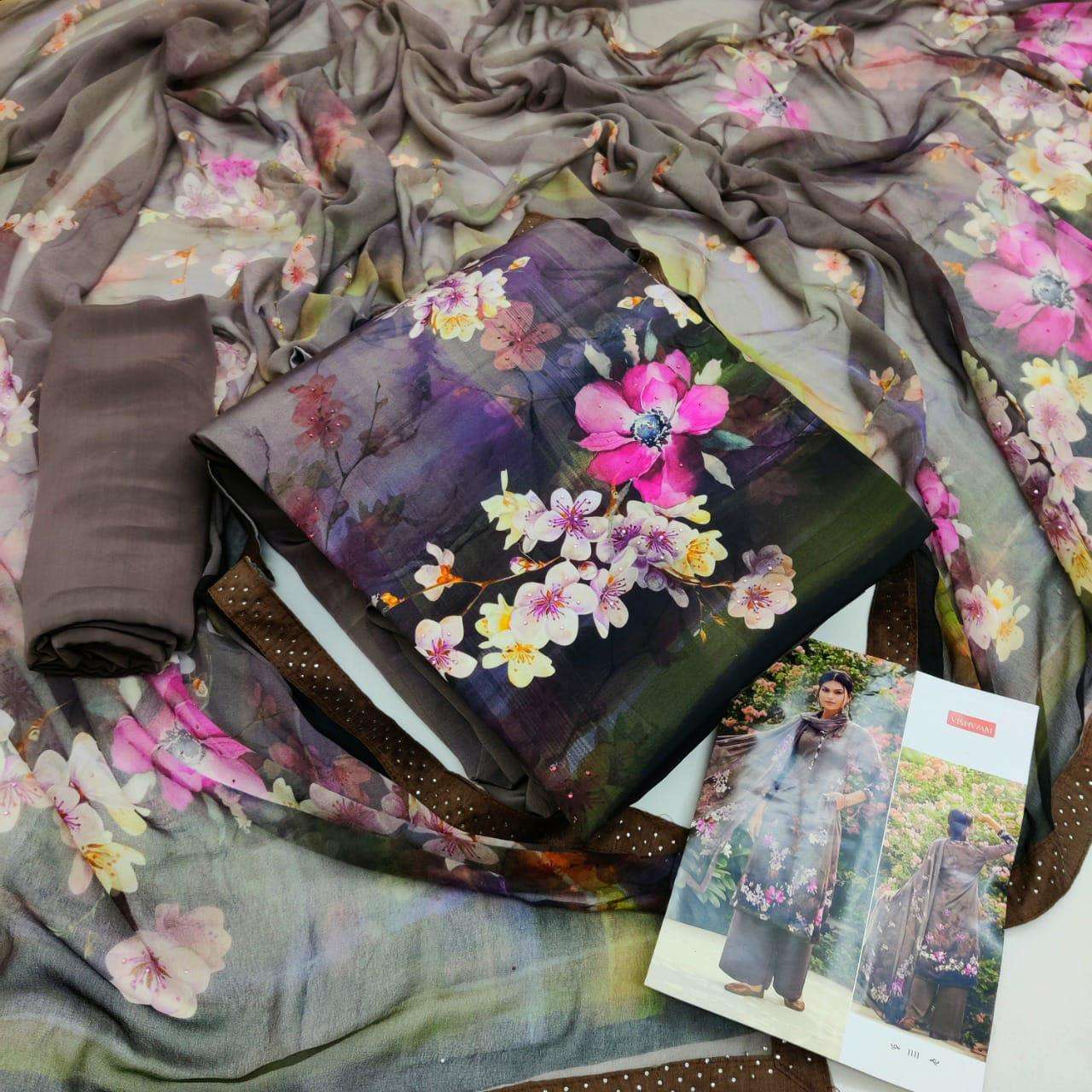 CAFE MOCHA BY VISHWAM FABRICS 01 TO 12 SERIES BEAUTIFUL SUITS COLORFUL STYLISH FANCY CASUAL WEAR & ETHNIC WEAR PURE CREPE PRINT DRESSES AT WHOLESALE PRICE