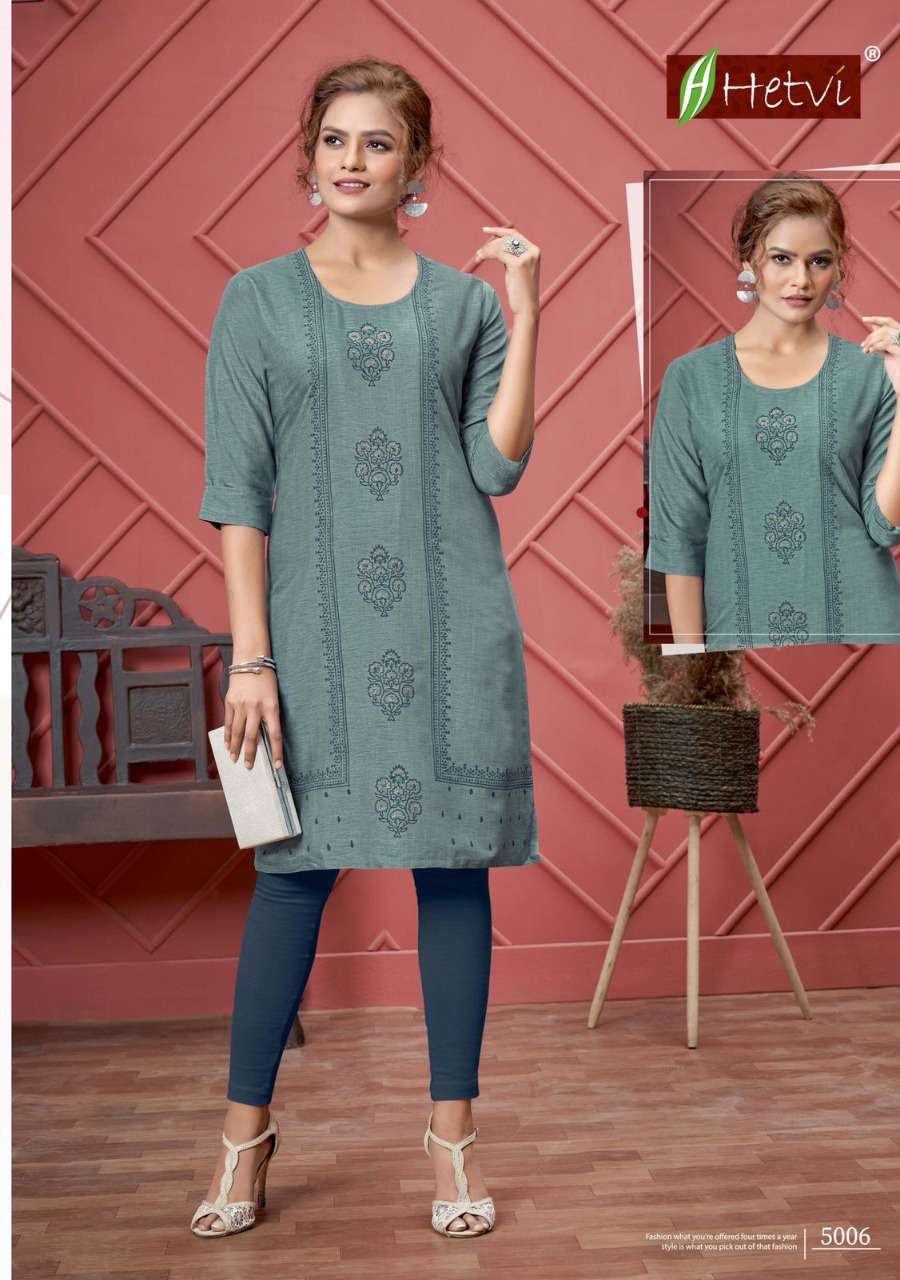 LEENA BY HETVI 5001 TO 5006 SERIES DESIGNER STYLISH FANCY COLORFUL BEAUTIFUL PARTY WEAR & ETHNIC WEAR COLLECTION RAYON PRINT KURTIS AT WHOLESALE PRICE