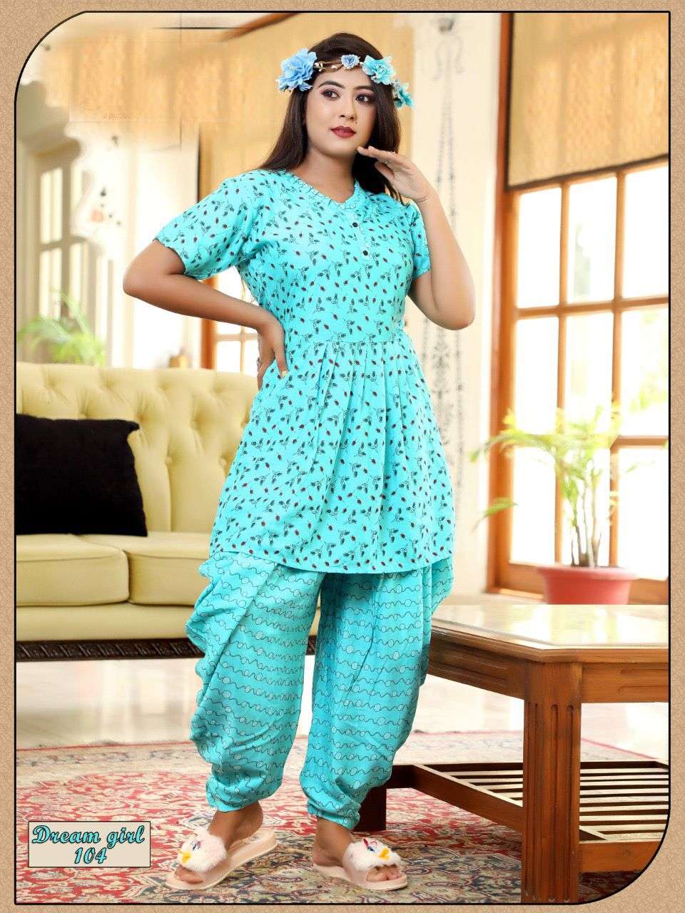 DREAM GIRL VOL-2 BY KAAMIRI 101 TO 106 SERIES BEAUTIFUL STYLISH COLORFUL FANCY PARTY WEAR & ETHNIC WEAR & READY TO WEAR RAYON NIGHT SUITS AT WHOLESALE PRICE