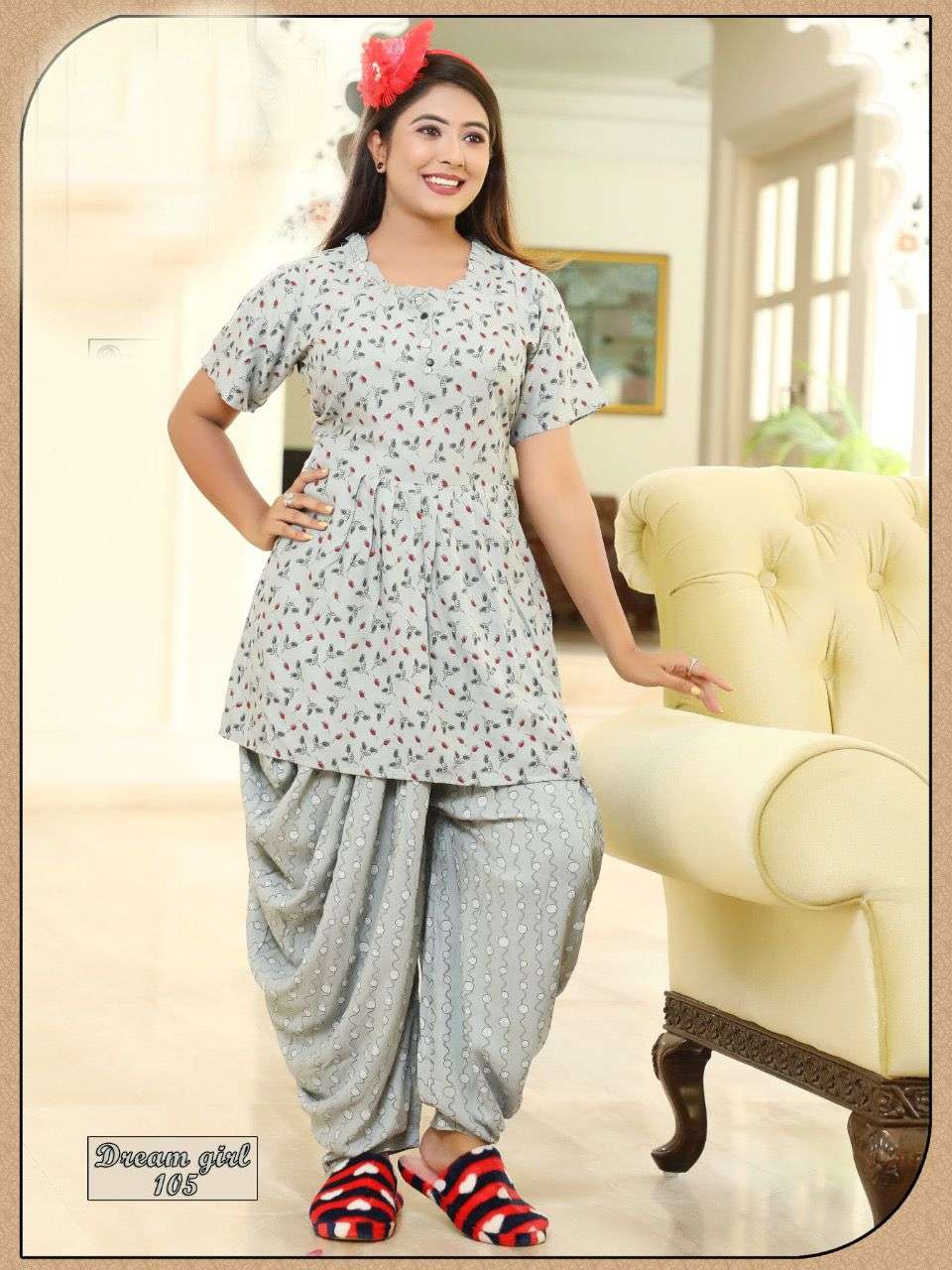 DREAM GIRL VOL-2 BY KAAMIRI 101 TO 106 SERIES BEAUTIFUL STYLISH COLORFUL FANCY PARTY WEAR & ETHNIC WEAR & READY TO WEAR RAYON NIGHT SUITS AT WHOLESALE PRICE