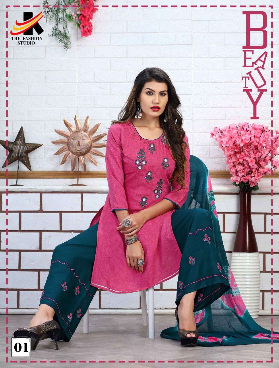 ROYAL QUEEN BY THE FASHION STUDIO 01 TO 08 SERIES BEAUTIFUL SUITS COLORFUL STYLISH FANCY CASUAL WEAR & ETHNIC WEAR HEAVY RAYON EMBROIDERED DRESSES AT WHOLESALE PRICE