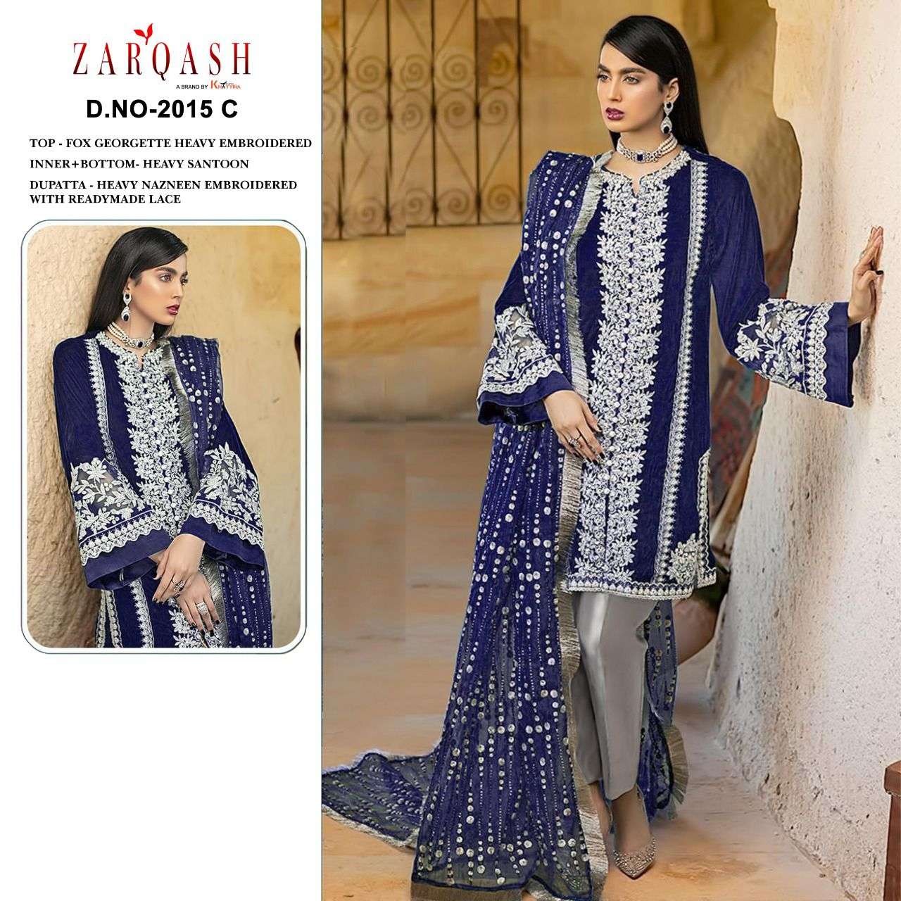 ITTEHAD BY ZARQASH 2015-A TO 2015-D SERIES DESIGNER PAKISTANI SUITS COLLECTION BEAUTIFUL STYLISH FANCY COLORFUL PARTY WEAR & OCCASIONAL WEAR FAUX GEORGETTE WITH EMBROIDERED DRESSES AT WHOLESALE PRICE