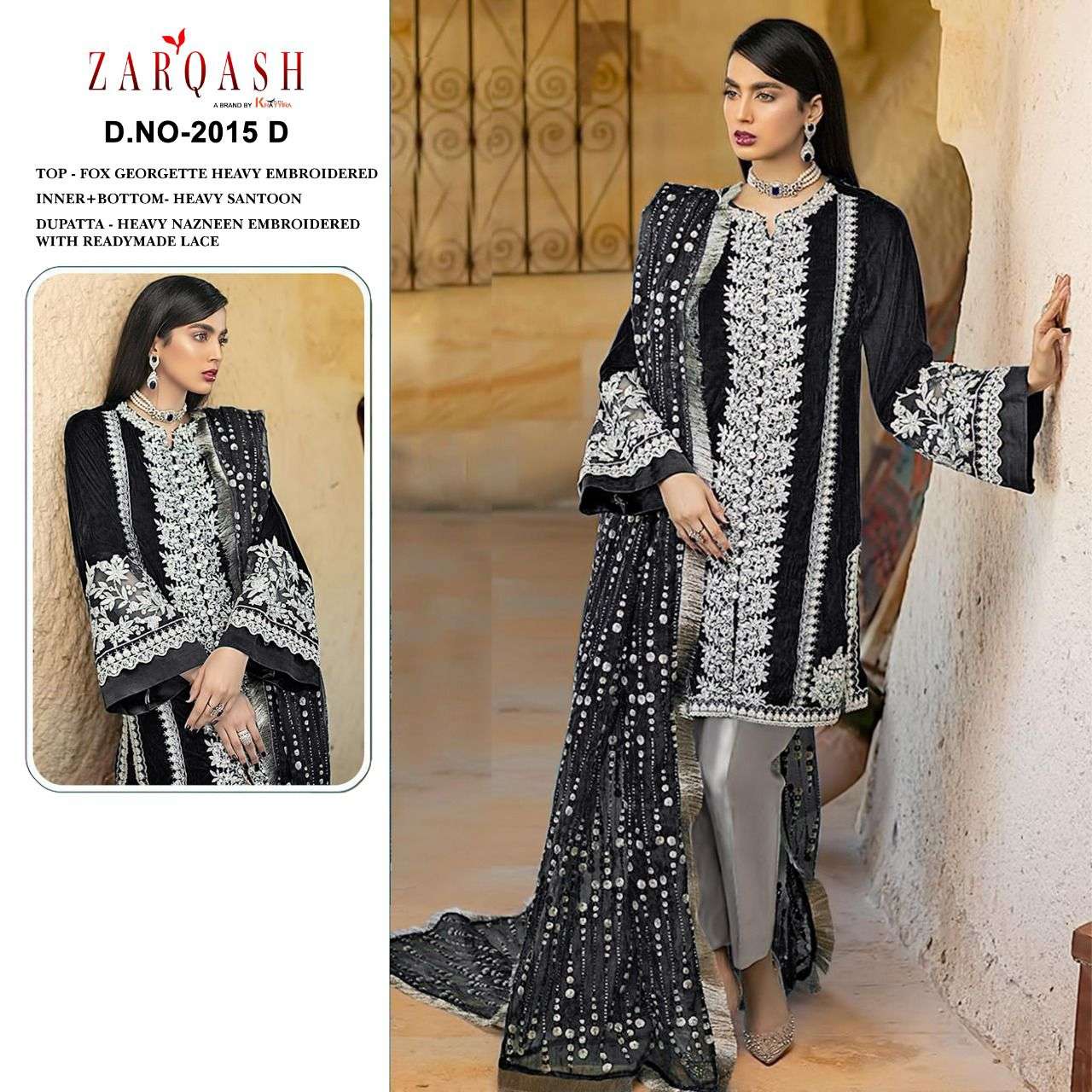 ITTEHAD BY ZARQASH 2015-A TO 2015-D SERIES DESIGNER PAKISTANI SUITS COLLECTION BEAUTIFUL STYLISH FANCY COLORFUL PARTY WEAR & OCCASIONAL WEAR FAUX GEORGETTE WITH EMBROIDERED DRESSES AT WHOLESALE PRICE