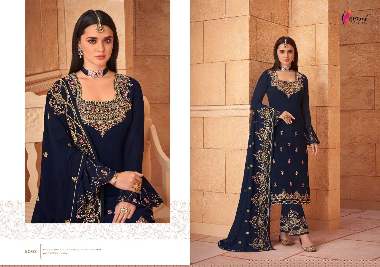 HAYAT VOL-1 BY KESARI TRENDZ 5001 TO 5005 SERIES BEAUTIFUL WINTER COLLECTION SUITS STYLISH FANCY COLORFUL CASUAL WEAR & ETHNIC WEAR HEAVY GEORGETTE EMBROIDERED DRESSES AT WHOLESALE PRICE