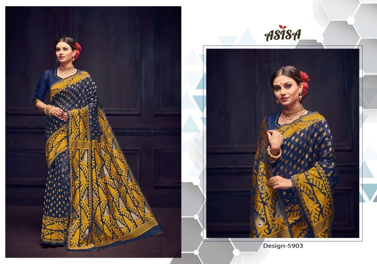 FALGUNI BY ASISA 5901 TO 5904 SERIES INDIAN TRADITIONAL WEAR COLLECTION BEAUTIFUL STYLISH FANCY COLORFUL PARTY WEAR & OCCASIONAL WEAR LICHI KOTA SAREES AT WHOLESALE PRICE