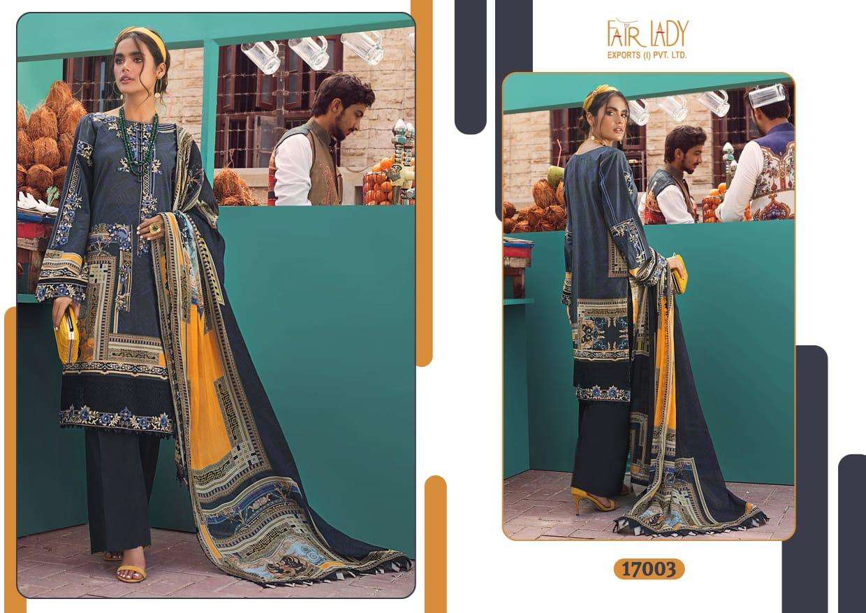 AYESHA ZARA PREMIUM LAWN COLLECTION BY FAIR LADY 17001 TO 17005 SERIES BEAUTIFUL ANARKALI SUITS STYLISH FANCY COLORFUL PARTY WEAR & ETHNIC WEAR LAWN COTTON PRINT WITH EMBROIDERED DRESSES AT WHOLESALE PRICE