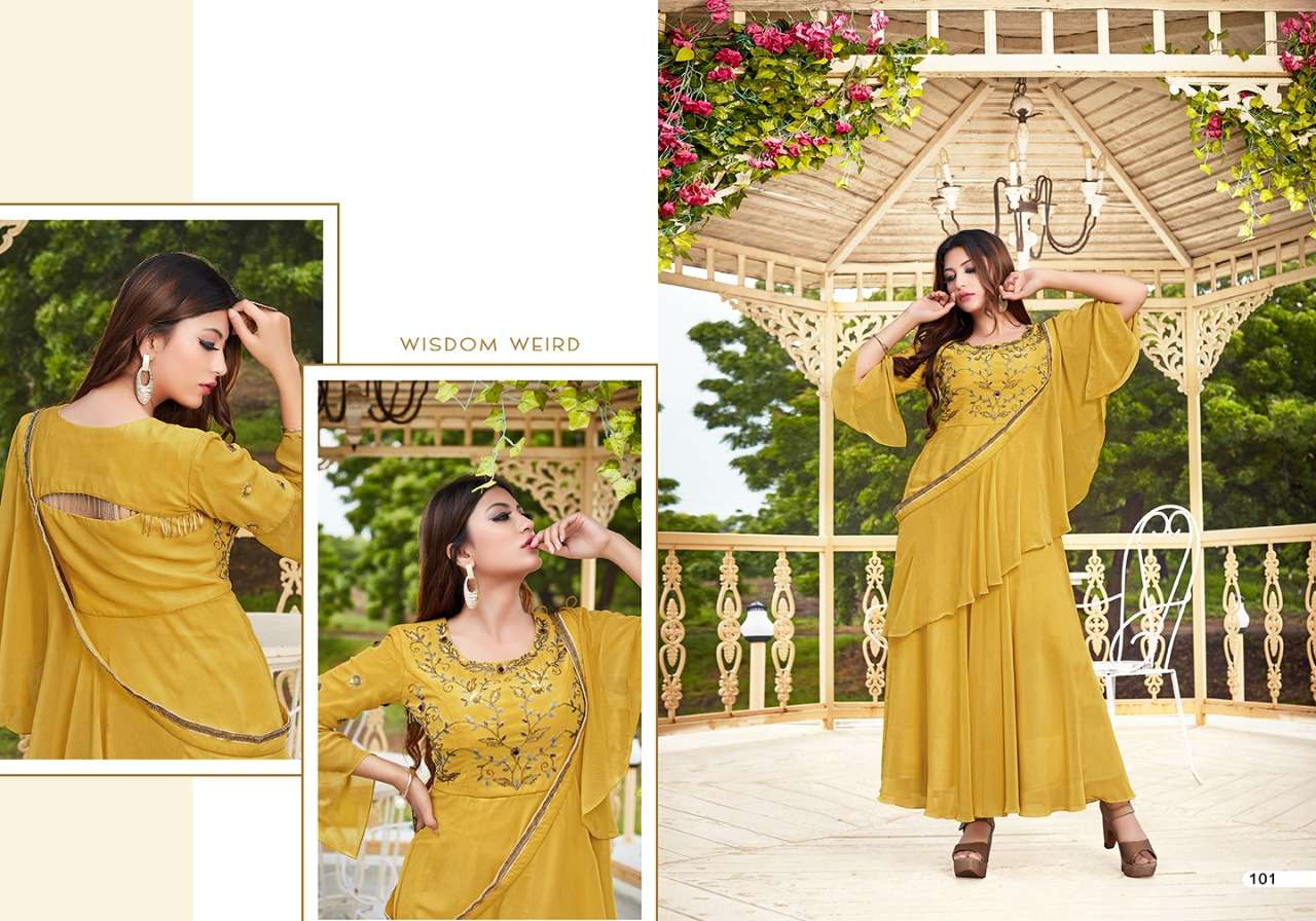 COCKTAIL BY VIVILS PRINT 101 TO 104 SERIES BEAUTIFUL STYLISH FANCY COLORFUL CASUAL WEAR & ETHNIC WEAR PURE GEORGETTE GOWNS AT WHOLESALE PRICE