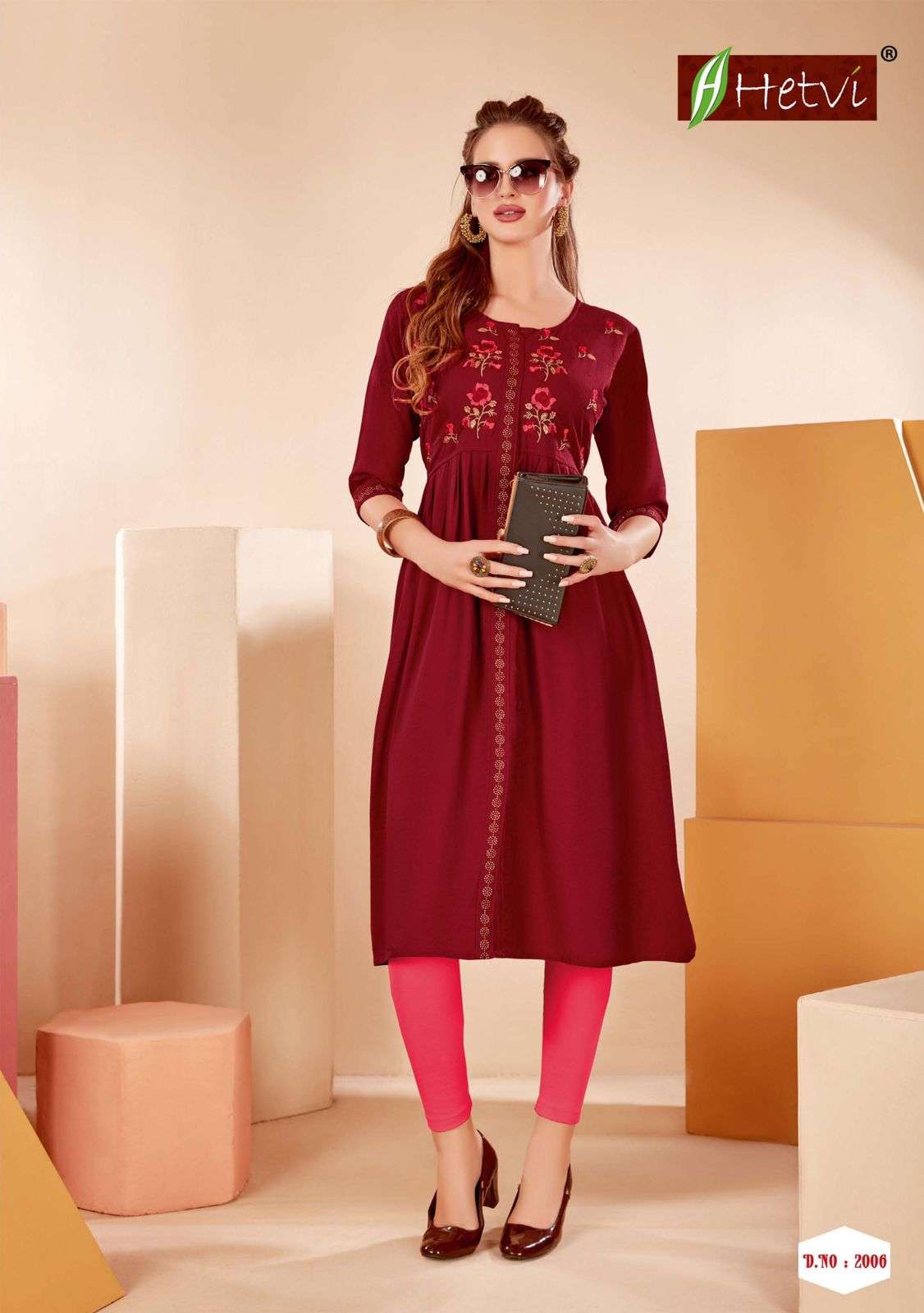 AMIRA BY HETVI 2001 TO 2006 SERIES DESIGNER STYLISH FANCY COLORFUL BEAUTIFUL PARTY WEAR & ETHNIC WEAR COLLECTION RAYON WEAVING KURTIS AT WHOLESALE PRICE