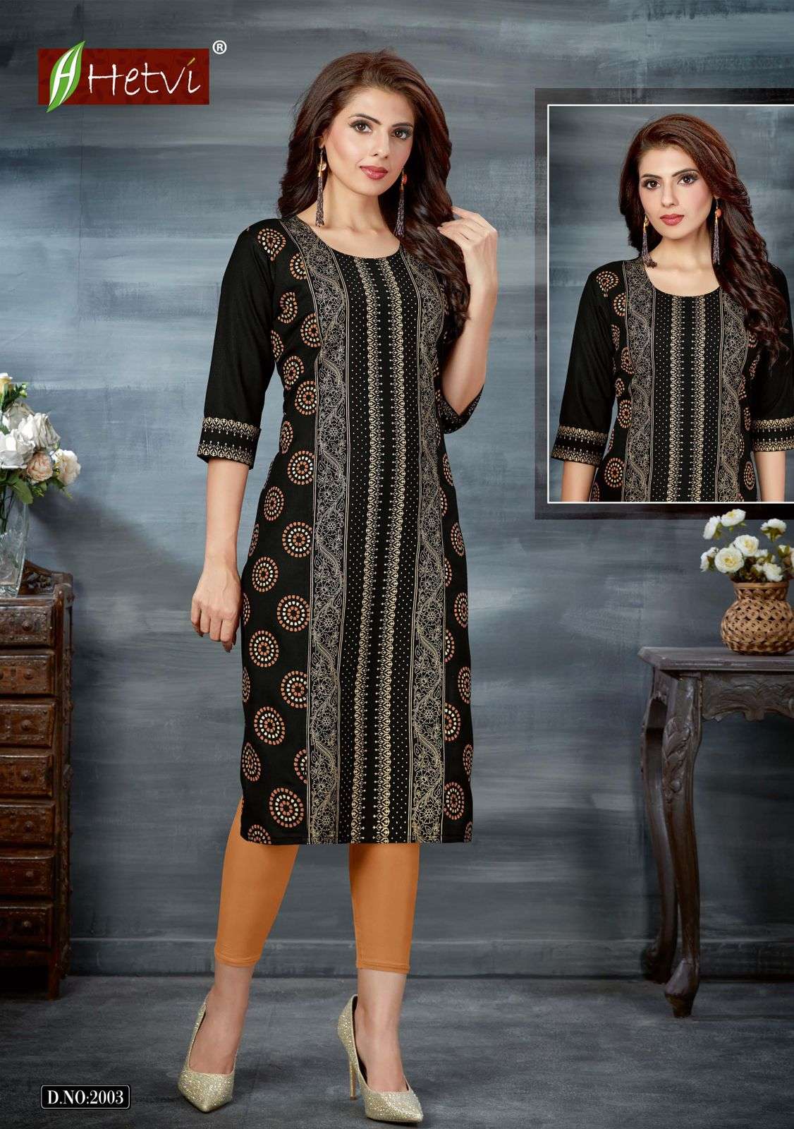 EXCELLENT VOL-5 BY HETVI 2001 TO 2006 SERIES BEAUTIFUL STYLISH FANCY COLORFUL CASUAL WEAR & ETHNIC WEAR & READY TO WEAR RUBY COTTON PRINT KURTIS AT WHOLESALE PRICE