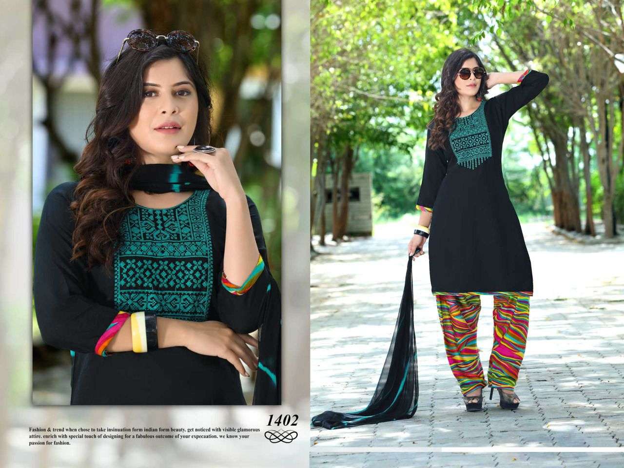 SONAM BY TRENDY 1401 TO 1408 SERIES BEAUTIFUL PATIYALA SUITS COLORFUL STYLISH FANCY CASUAL WEAR & ETHNIC WEAR RAYON EMBROIDERED DRESSES AT WHOLESALE PRICE