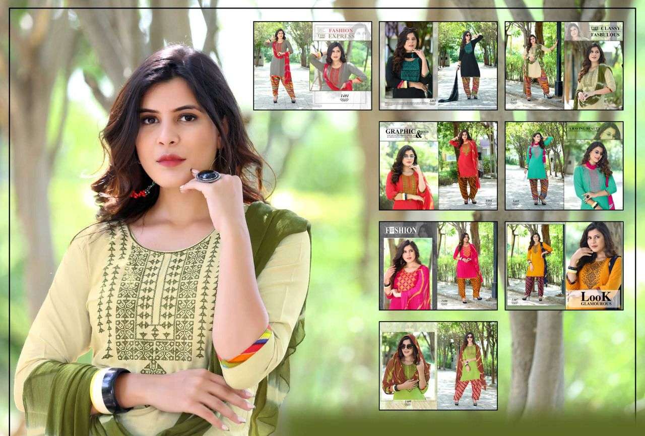 SONAM BY TRENDY 1401 TO 1408 SERIES BEAUTIFUL PATIYALA SUITS COLORFUL STYLISH FANCY CASUAL WEAR & ETHNIC WEAR RAYON EMBROIDERED DRESSES AT WHOLESALE PRICE
