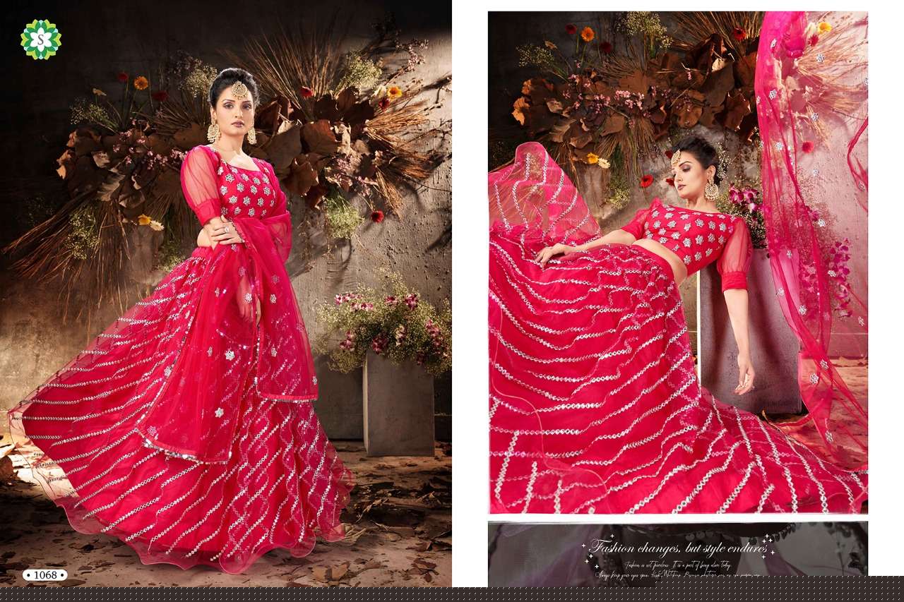 BLOSSOM VOL-2 BY SHEE STAR 1066 TO 1070 SERIES DESIGNER BEAUTIFUL NAVRATRI COLLECTION OCCASIONAL WEAR & PARTY WEAR SOFT NET LEHENGAS AT WHOLESALE PRICE