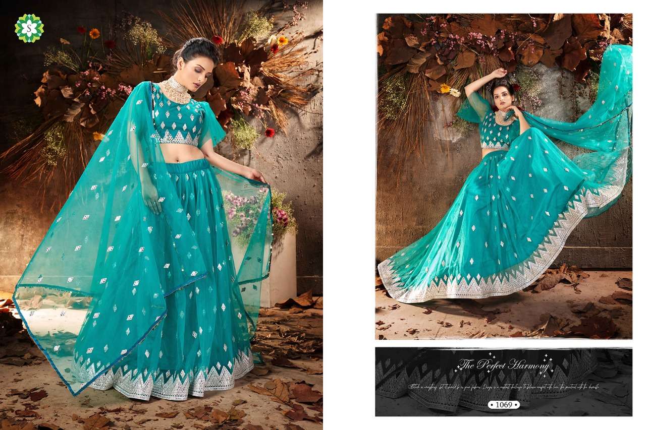 BLOSSOM VOL-2 BY SHEE STAR 1066 TO 1070 SERIES DESIGNER BEAUTIFUL NAVRATRI COLLECTION OCCASIONAL WEAR & PARTY WEAR SOFT NET LEHENGAS AT WHOLESALE PRICE