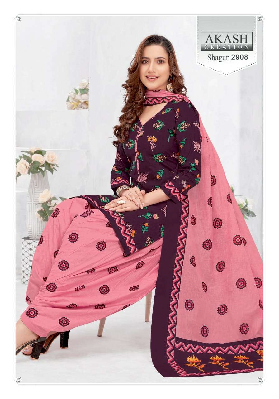 SHAGUN VOL-29 BY AKASH CREATION 2901 TO 2925 SERIES BEAUTIFUL SUITS COLORFUL STYLISH FANCY CASUAL WEAR & ETHNIC WEAR PURE COTTON DRESSES AT WHOLESALE PRICE