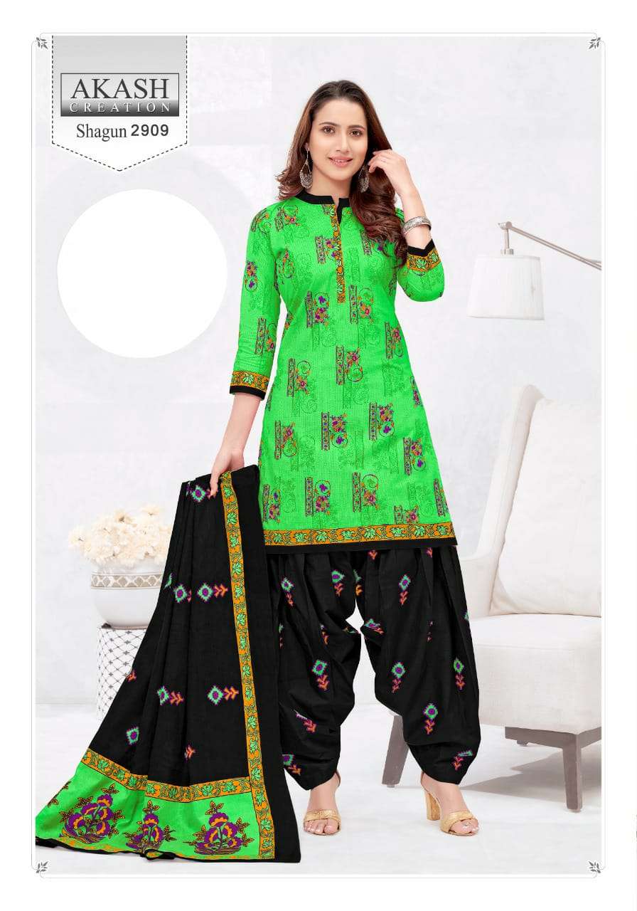 SHAGUN VOL-29 BY AKASH CREATION 2901 TO 2925 SERIES BEAUTIFUL SUITS COLORFUL STYLISH FANCY CASUAL WEAR & ETHNIC WEAR PURE COTTON DRESSES AT WHOLESALE PRICE