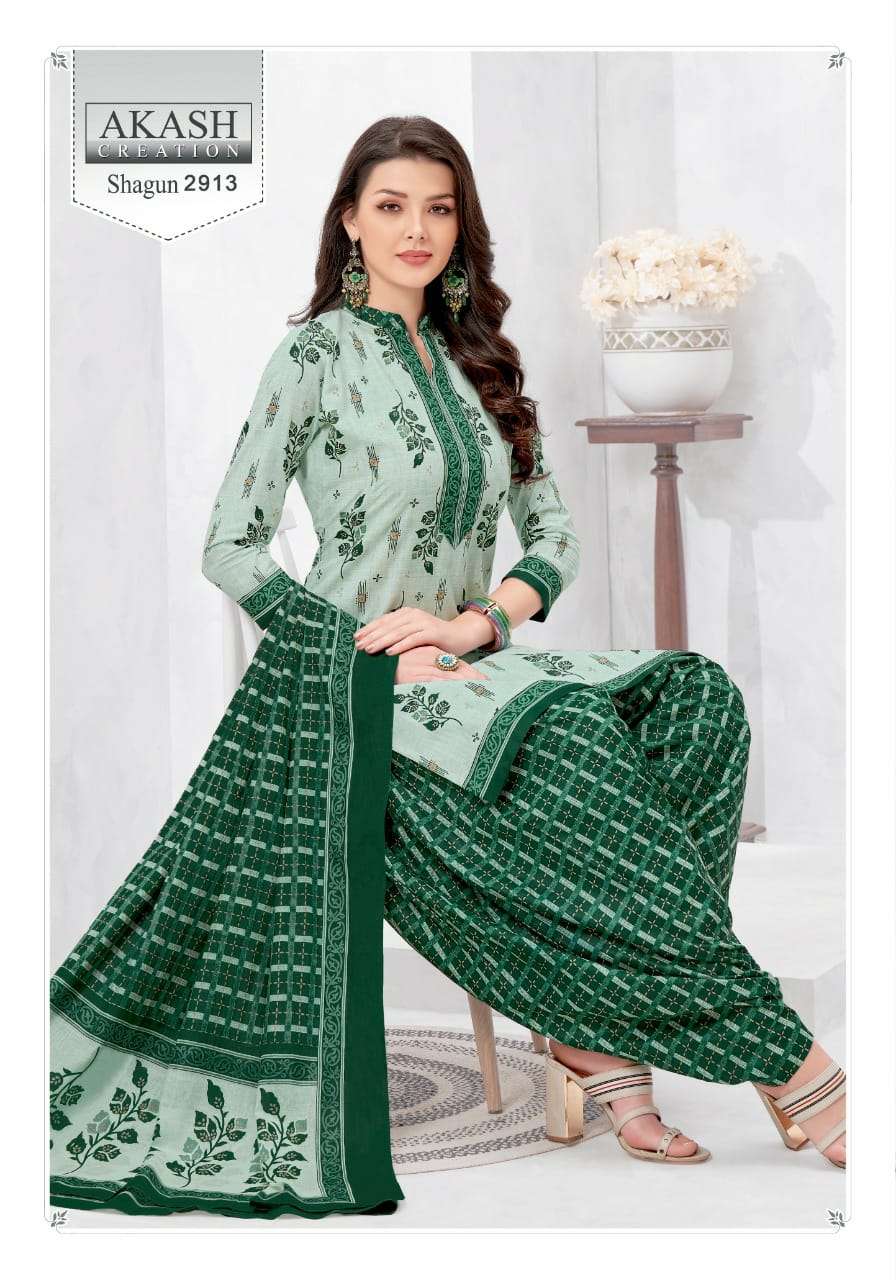 SHAGUN VOL-29 BY AKASH CREATION 2901 TO 2925 SERIES BEAUTIFUL SUITS COLORFUL STYLISH FANCY CASUAL WEAR & ETHNIC WEAR PURE COTTON DRESSES AT WHOLESALE PRICE