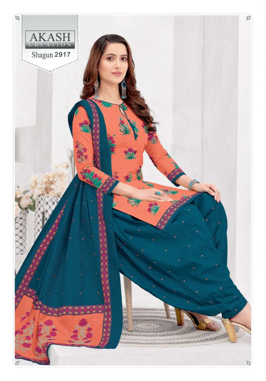 SHAGUN VOL-29 BY AKASH CREATION 2901 TO 2925 SERIES BEAUTIFUL SUITS COLORFUL STYLISH FANCY CASUAL WEAR & ETHNIC WEAR PURE COTTON DRESSES AT WHOLESALE PRICE