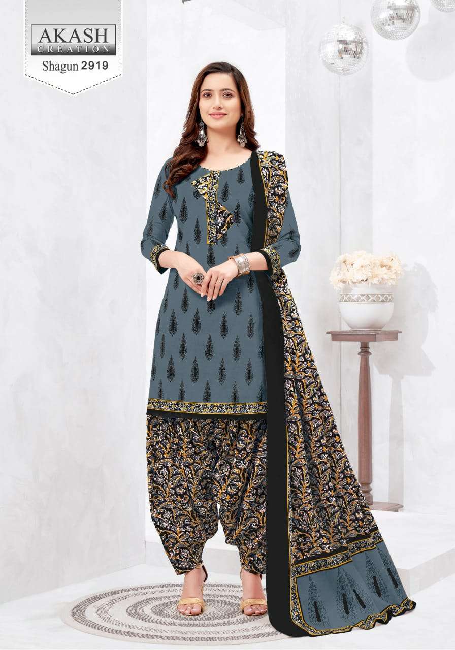 SHAGUN VOL-29 BY AKASH CREATION 2901 TO 2925 SERIES BEAUTIFUL SUITS COLORFUL STYLISH FANCY CASUAL WEAR & ETHNIC WEAR PURE COTTON DRESSES AT WHOLESALE PRICE