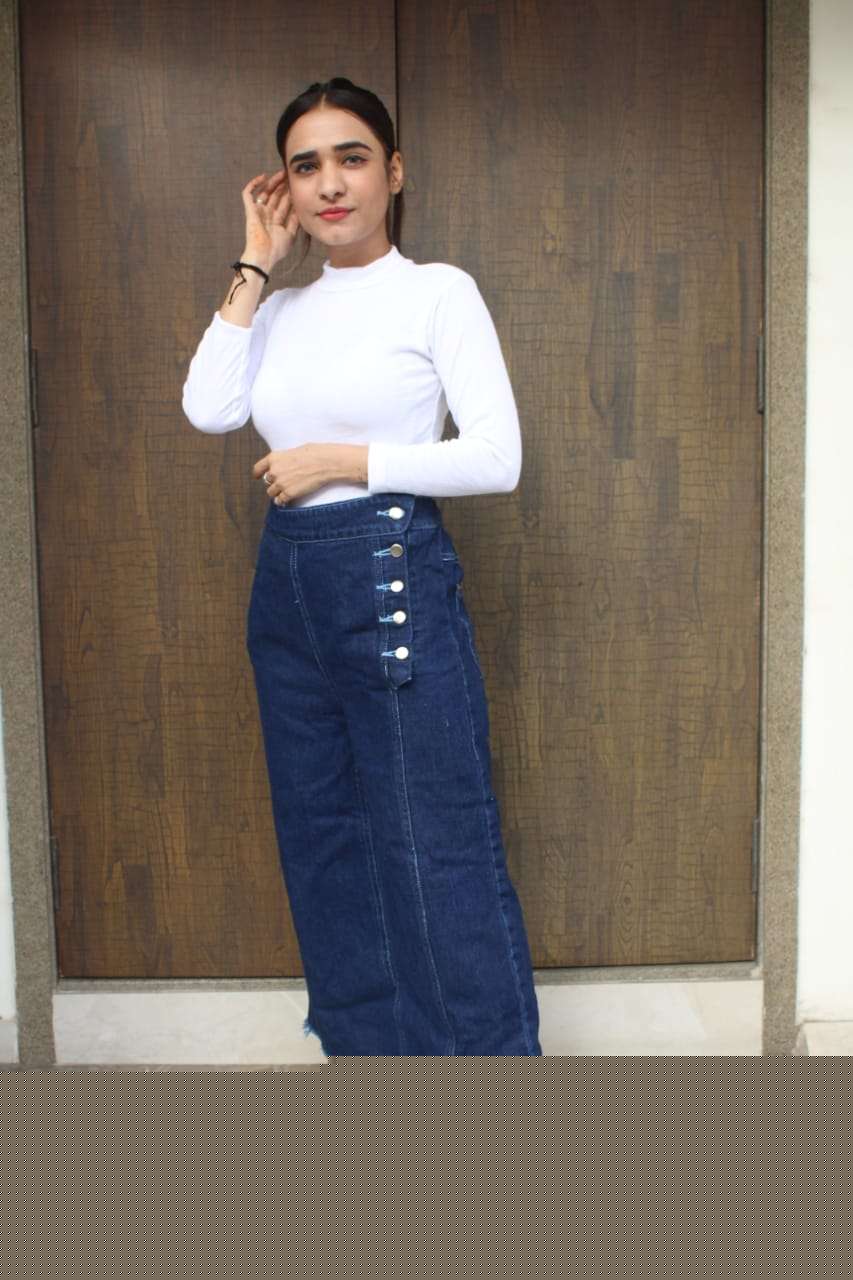 DENIM PLAZO PANTS BY KAAMIRI 01 TO 08 SERIES BEAUTIFUL STYLISH FANCY COLORFUL PARTY WEAR & ETHNIC WEAR DENIM PANTS AT WHOLESALE PRICE